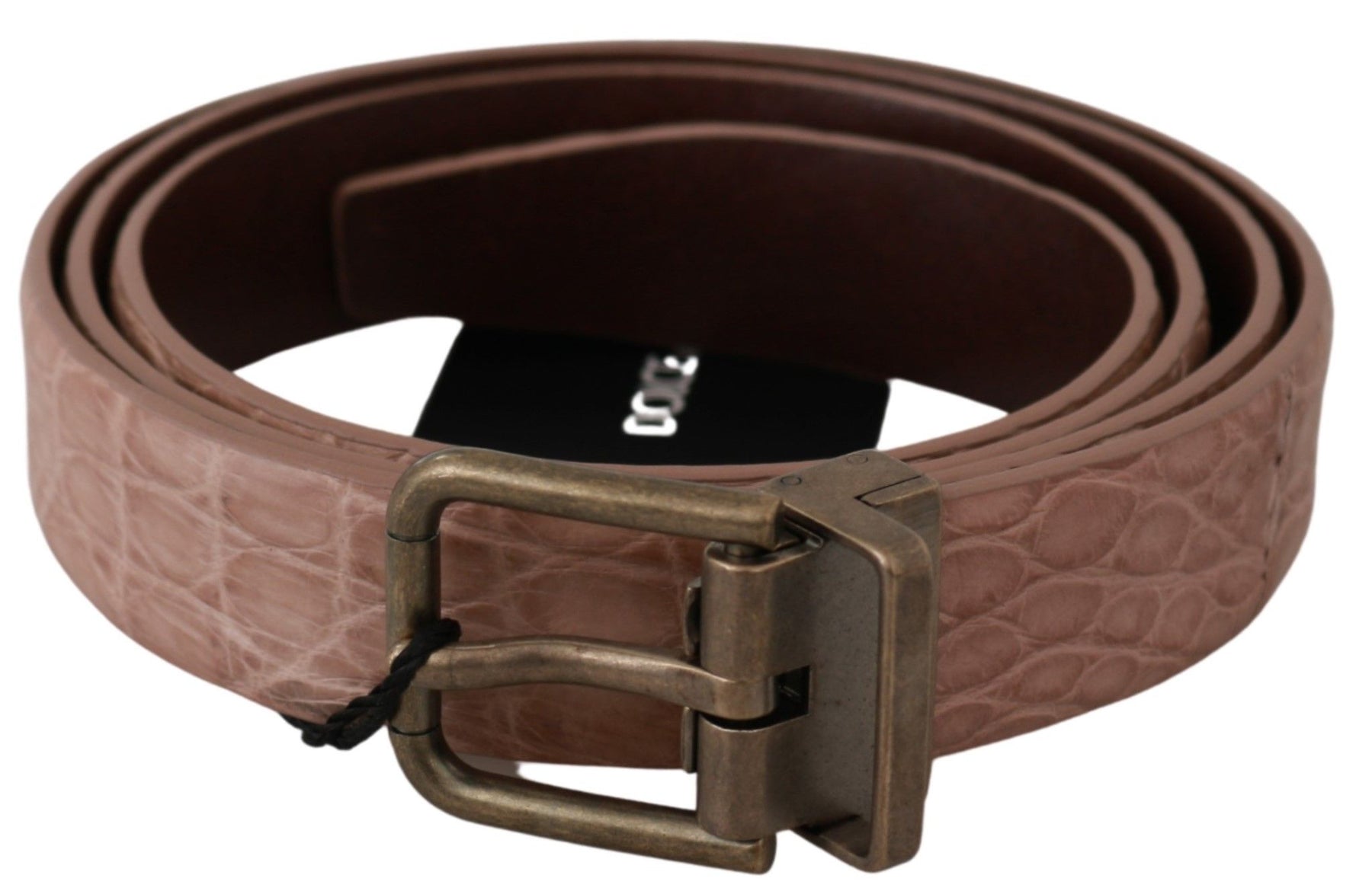 Dolce & Gabbana Beige Exotic Skin Gold Buckle Leather Belt | Regal Royce