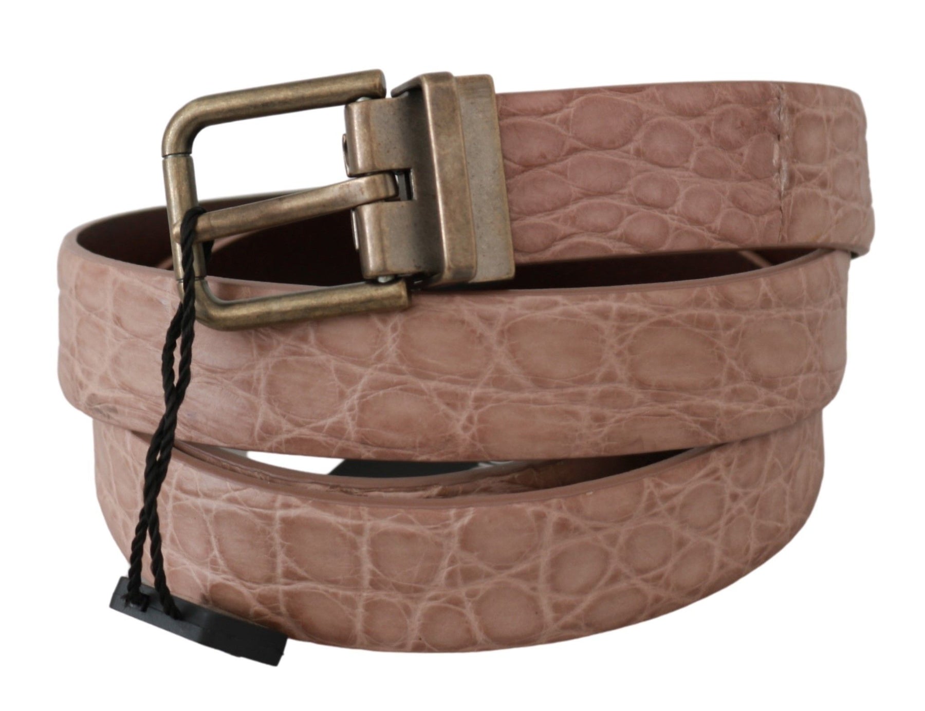 Dolce & Gabbana Beige Exotic Skin Gold Buckle Leather Belt | Regal Royce