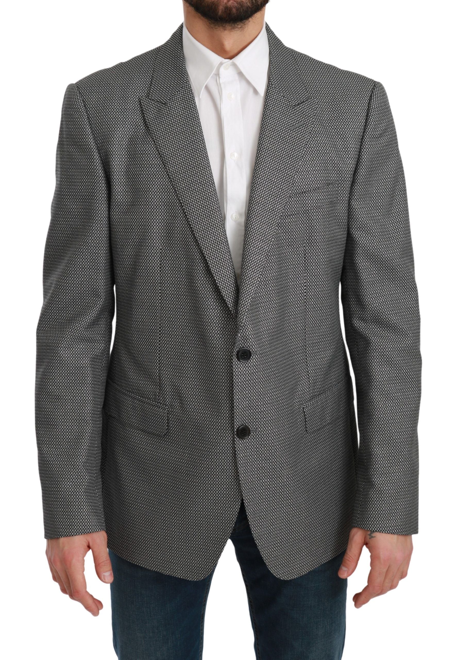 Dolce & Gabbana Gray Slim Fit Formal MARTINI Blazer | Regal Royce