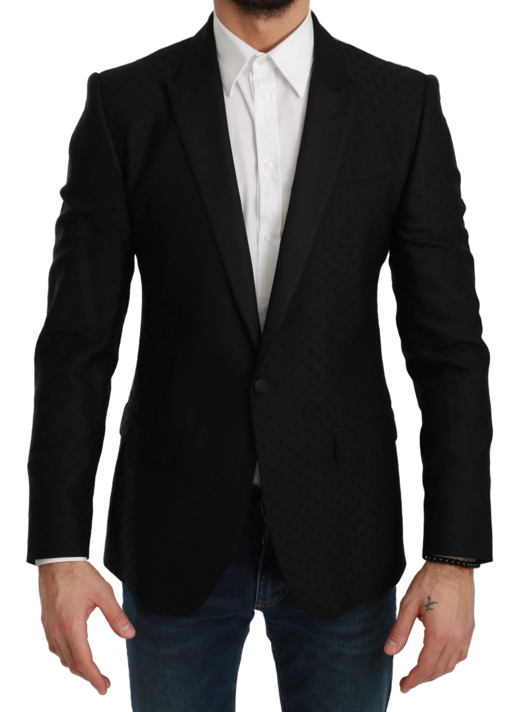 Dolce & Gabbana Black Slim Fit Coat Jacket MARTINI Blazer | Regal Royce