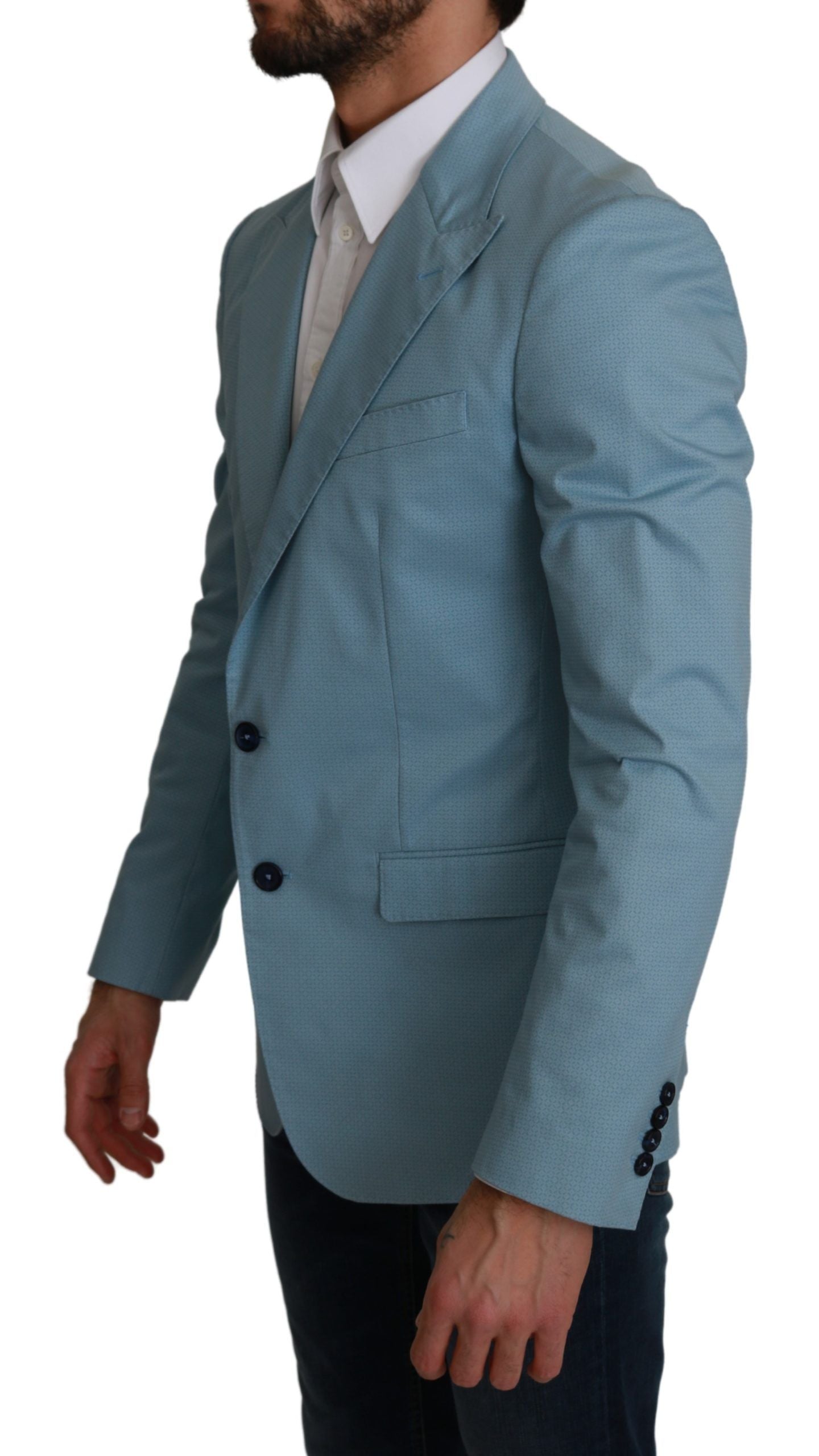 Dolce & Gabbana Blue Slim Fit Coat Jacket MARTINI Blazer | Regal Royce