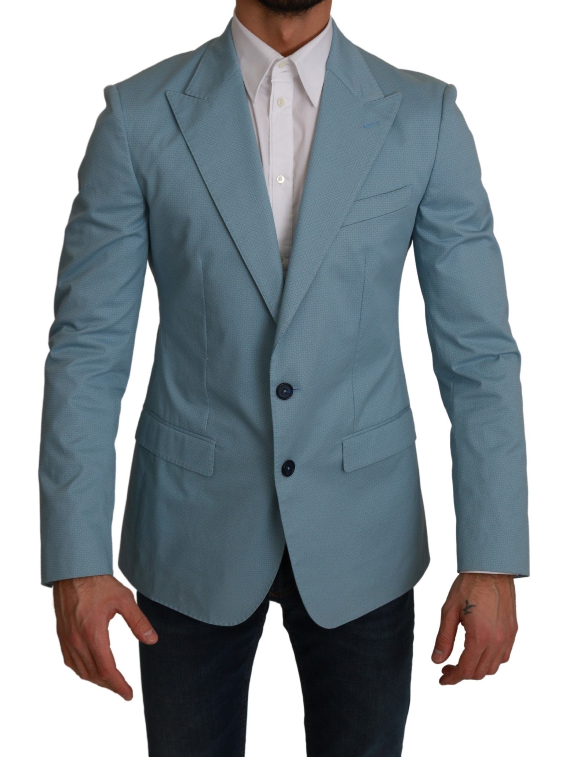 Dolce & Gabbana Blue Slim Fit Coat Jacket MARTINI Blazer | Regal Royce