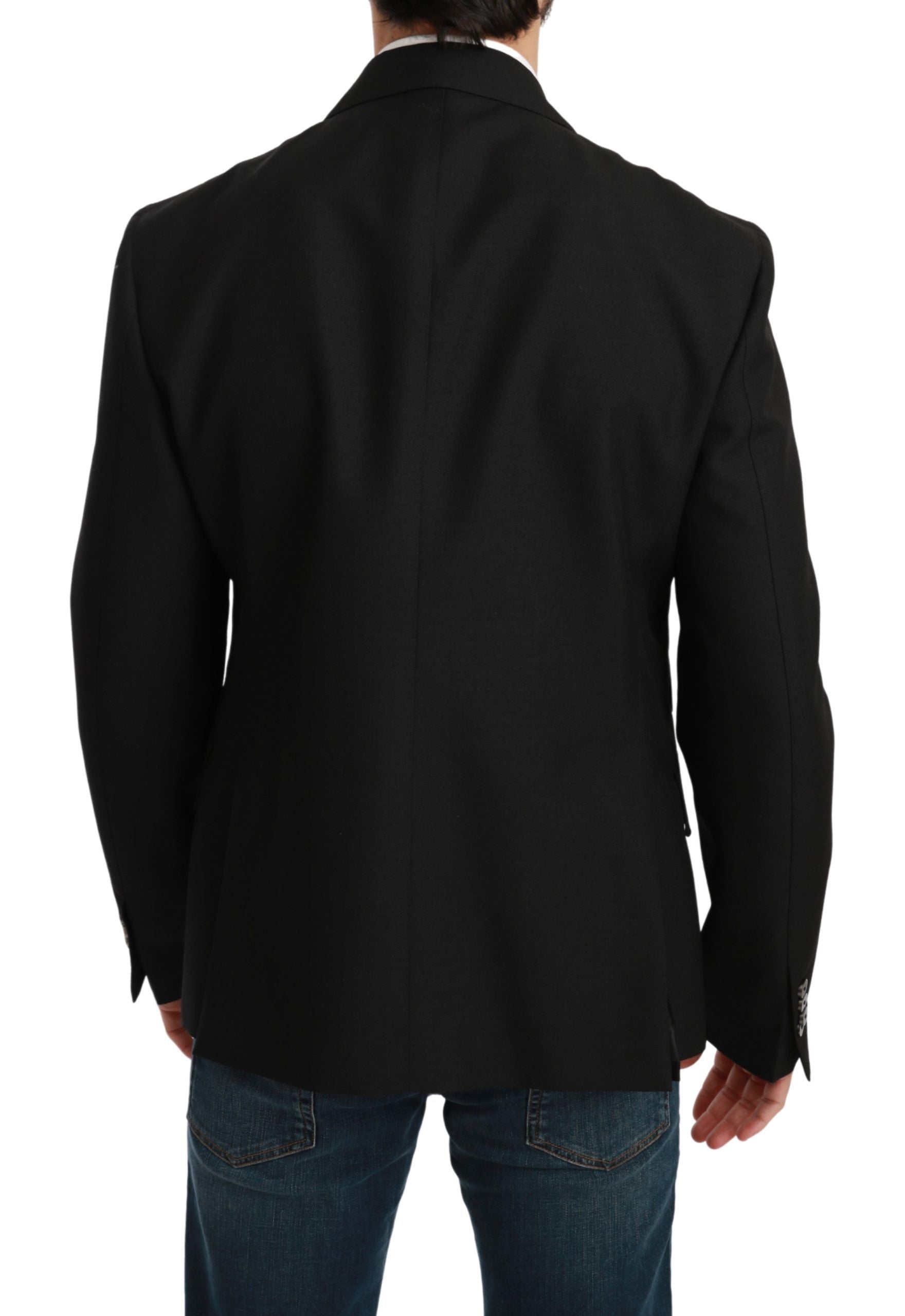 Dolce & Gabbana Black Slim Fit Jacket Coat Wool Blazer | Regal Royce