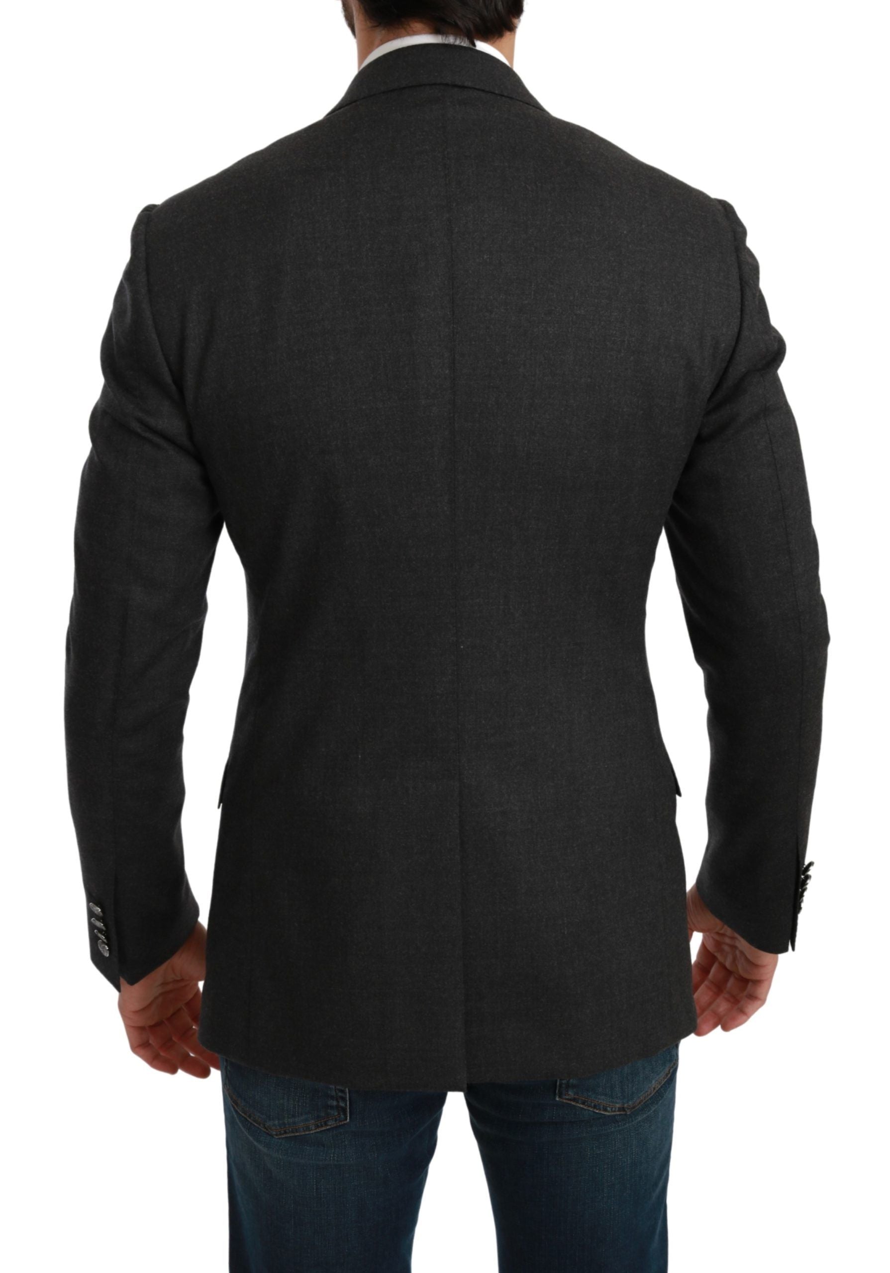 Dolce & Gabbana Gray NAPOLI Slim Fit Jacket Wool Blazer | Regal Royce