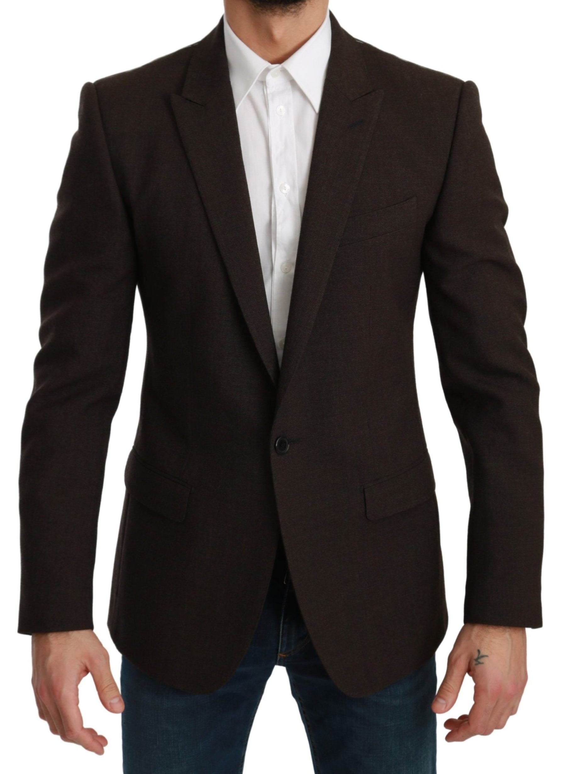 Dolce & Gabbana Brown Slim Fit Coat Jacket MARTINI Blazer | Regal Royce