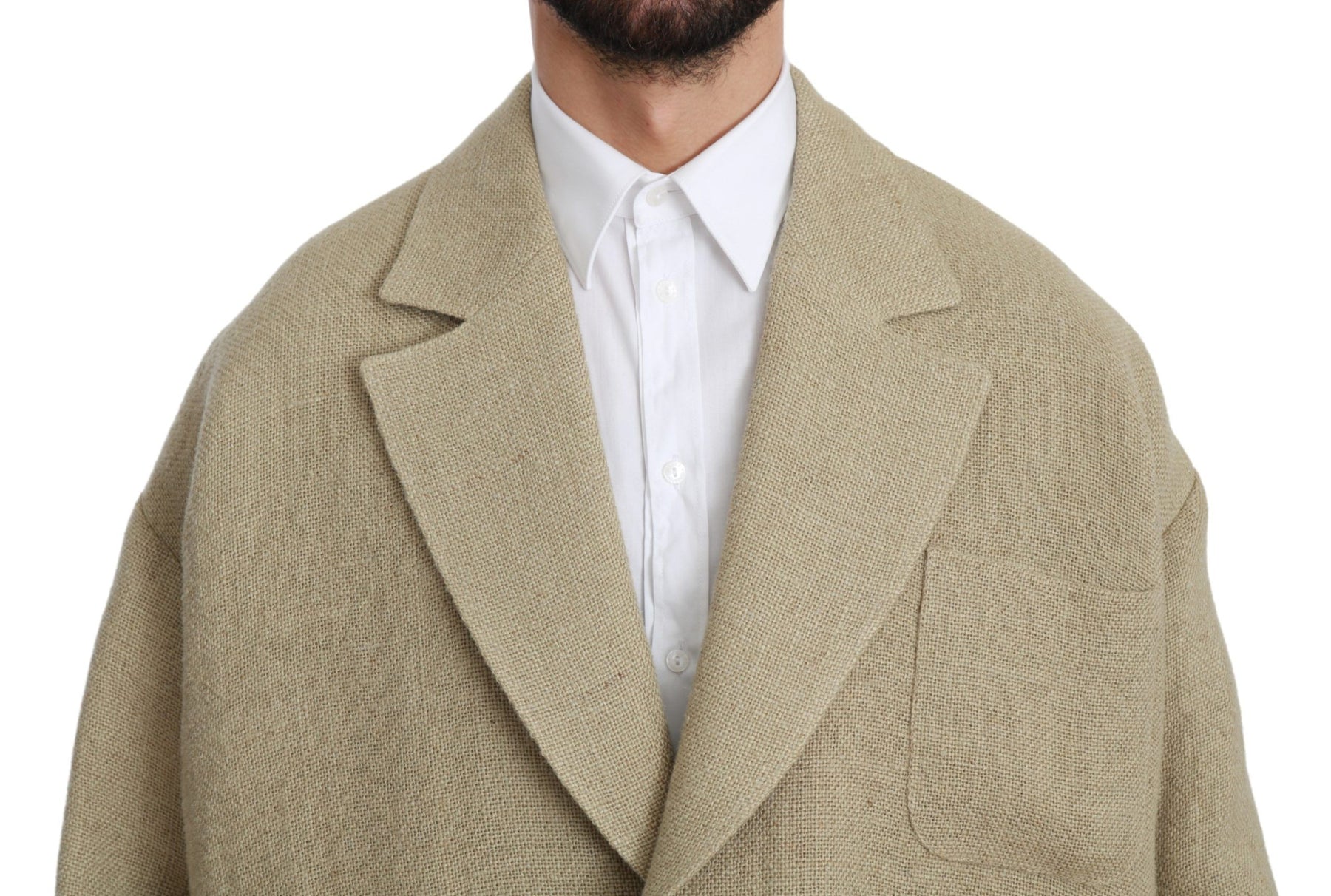 Dolce & Gabbana Beige Jacket Coat 100% Jute Blazer Coat | Regal Royce