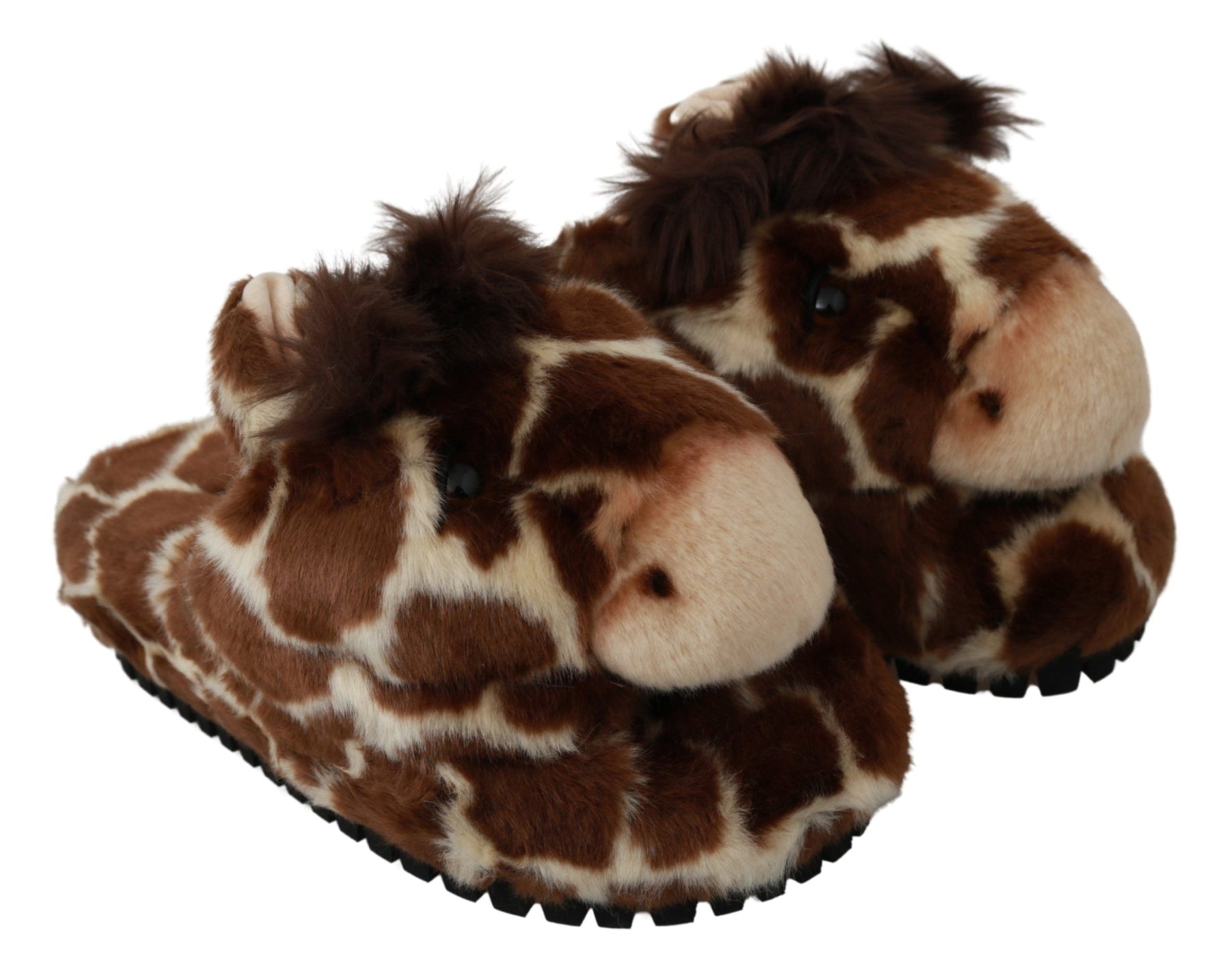 Dolce & Gabbana Brown Giraffe Slippers Flats Sandals Shoes | Regal Royce