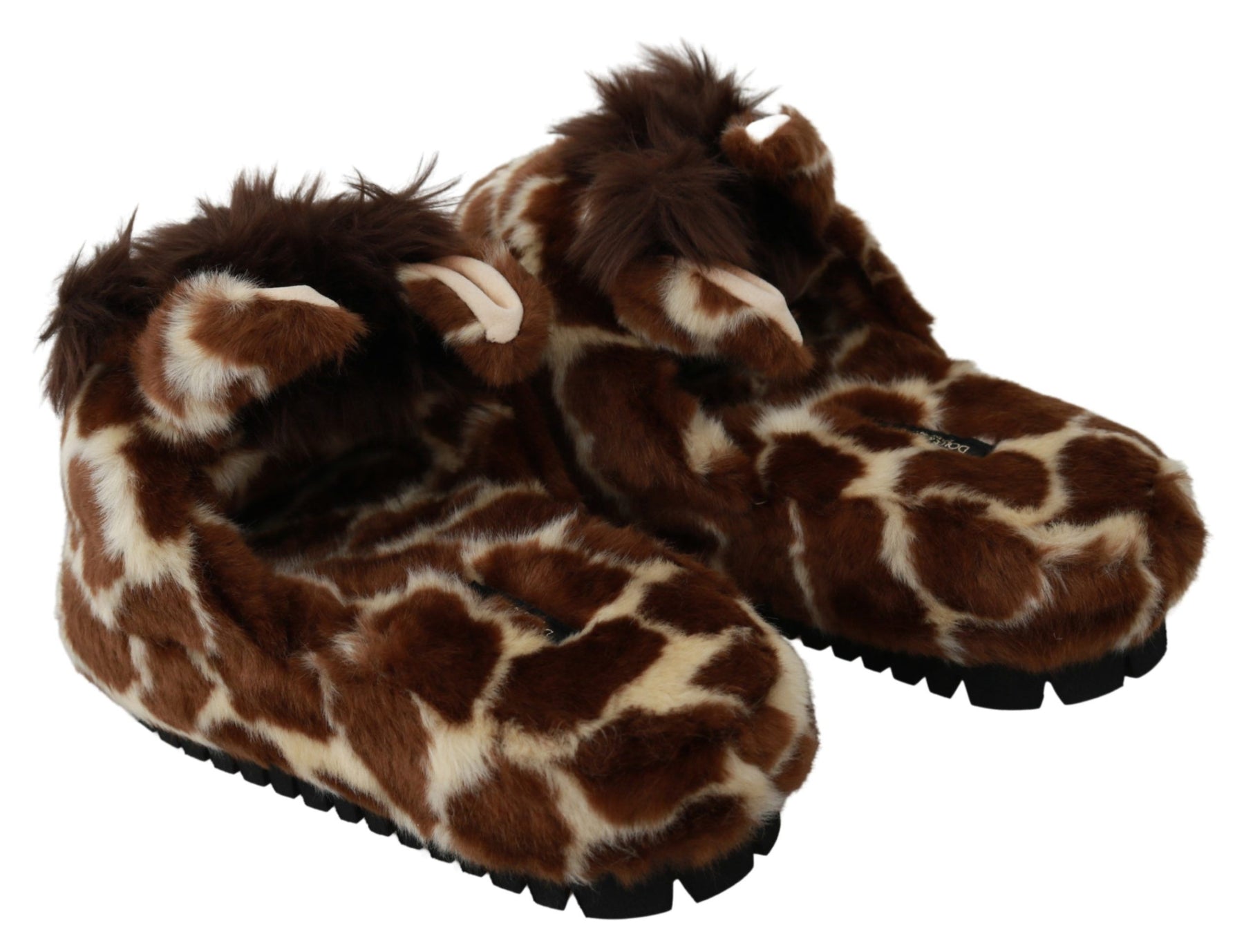 Dolce & Gabbana Brown Giraffe Slippers Flats Sandals Shoes | Regal Royce