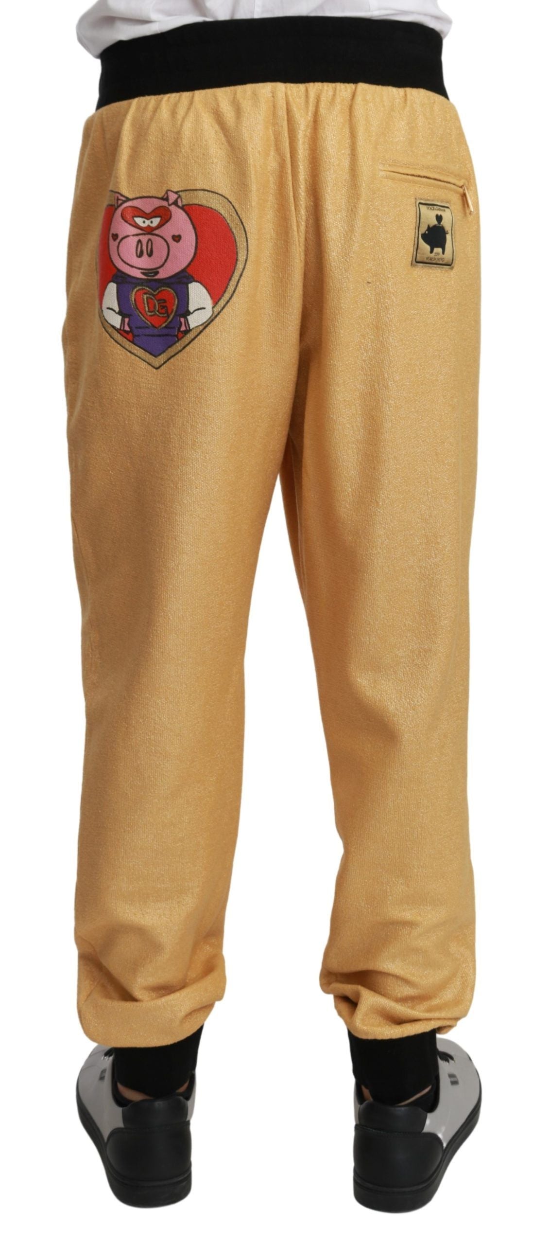 Dolce & Gabbana Gold Year Of The Pig Cotton Mens Pants | Regal Royce