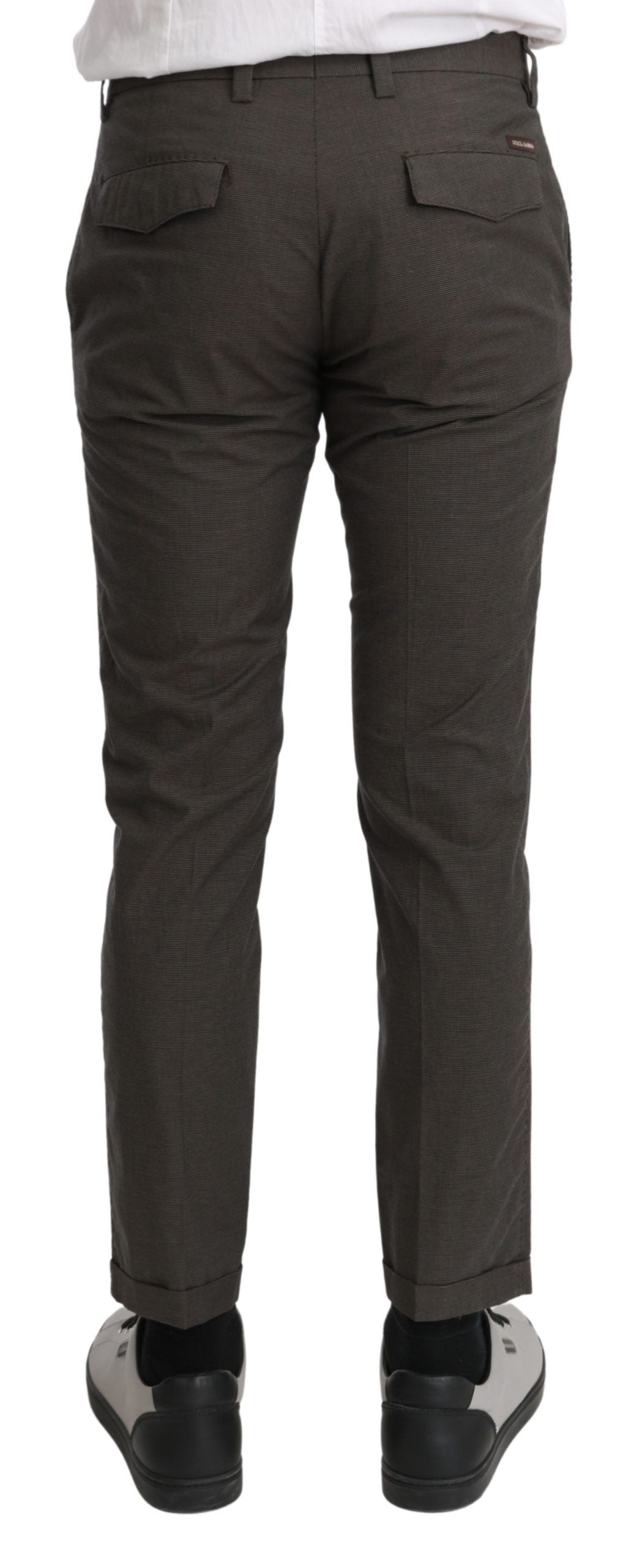 Dolce & Gabbana Brown Casual Mens Trouser 100% Cotton Pants | Regal Royce