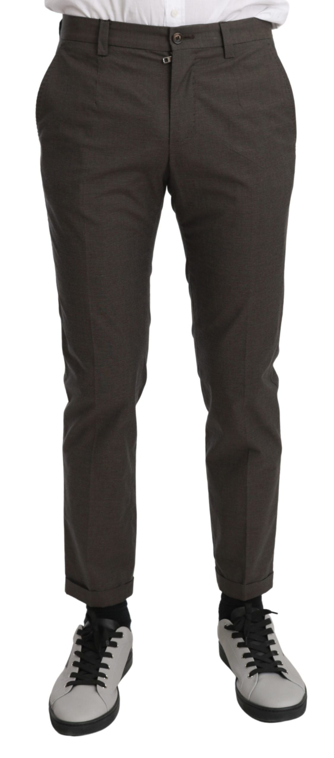 Dolce & Gabbana Brown Casual Mens Trouser 100% Cotton Pants | Regal Royce