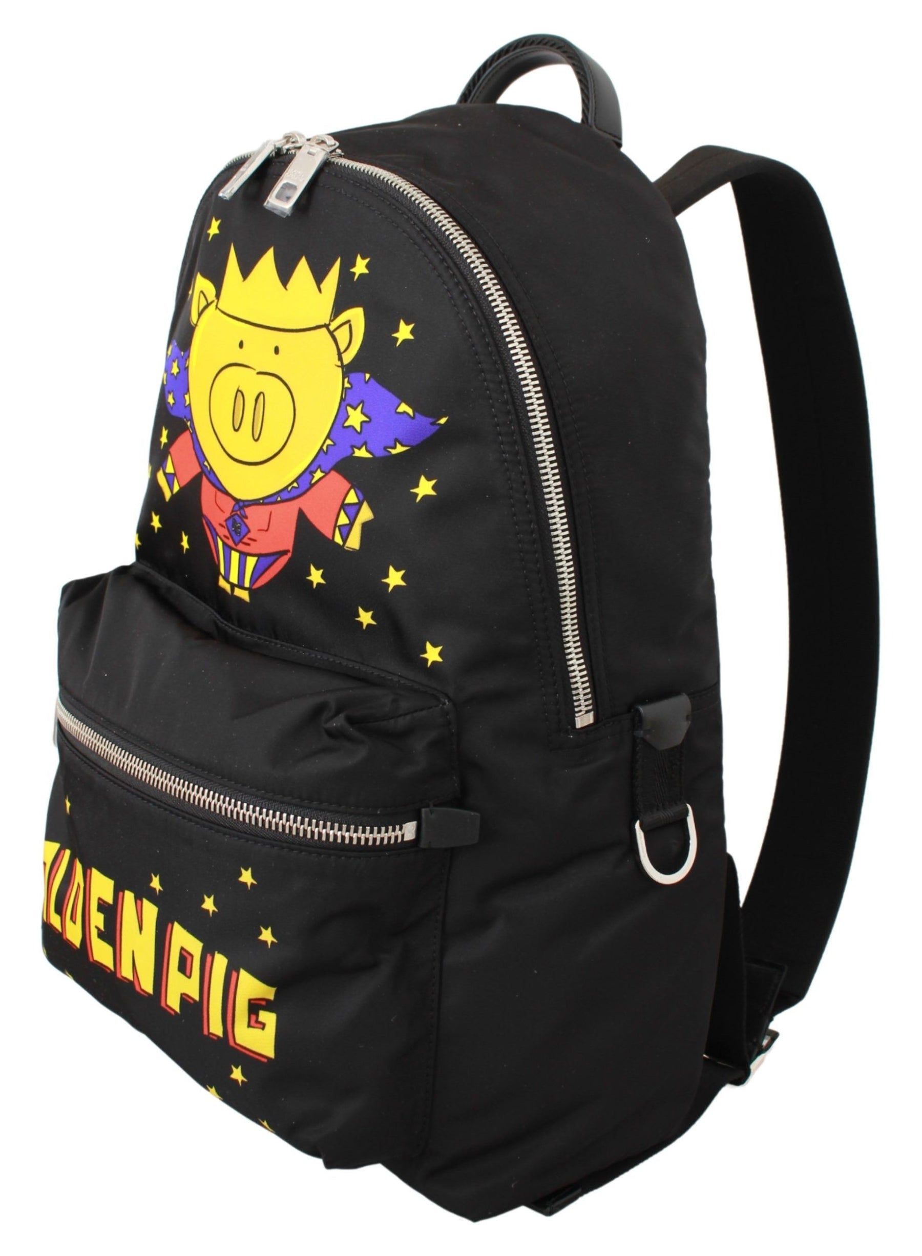 Dolce & Gabbana Black Golden Pig of the Year School Backpack | Regal Royce