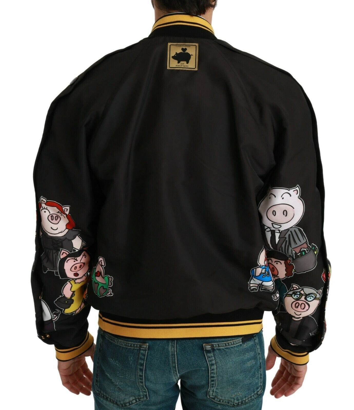 Dolce & Gabbana Black YEAR OF THE PIG Bomber Jacket | Regal Royce