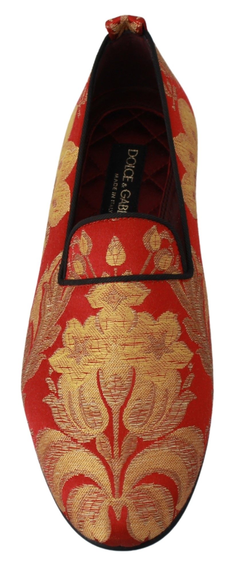 Dolce & Gabbana Red Gold Brocade Slippers Loafers Shoes | Regal Royce