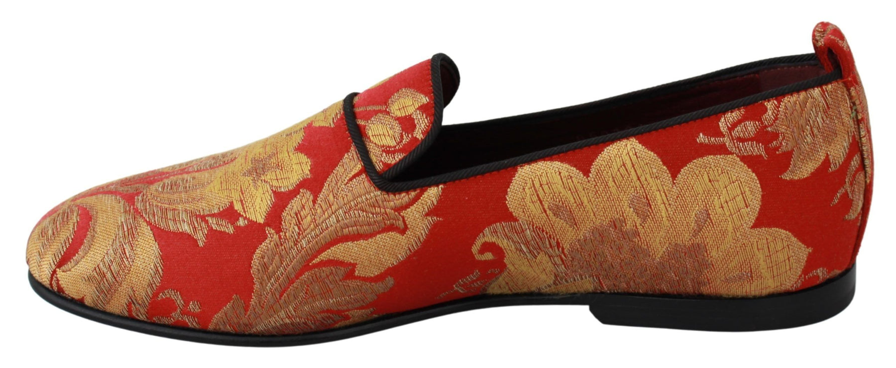Dolce & Gabbana Red Gold Brocade Slippers Loafers Shoes | Regal Royce