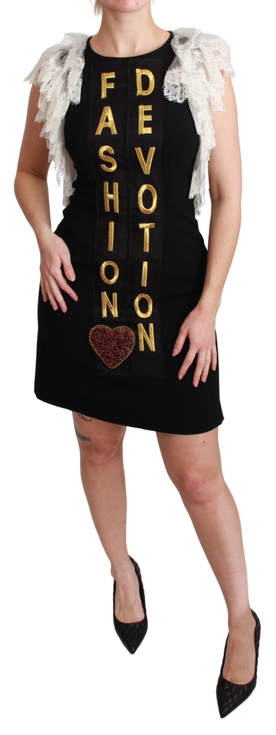 Dolce & Gabbana Black Fashion Devotion Sheath Mini Dress | Regal Royce