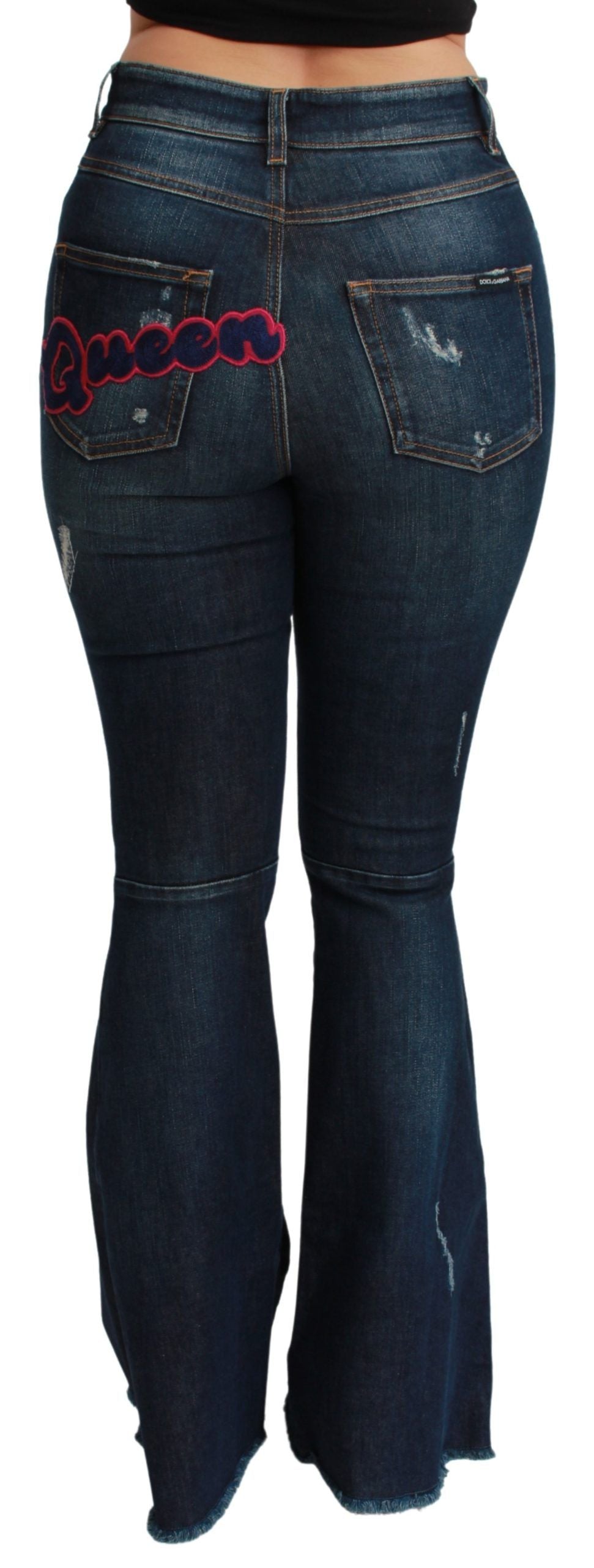 Dolce & Gabbana Blue Denim Cotton Stretch Flared Jeans | Regal Royce