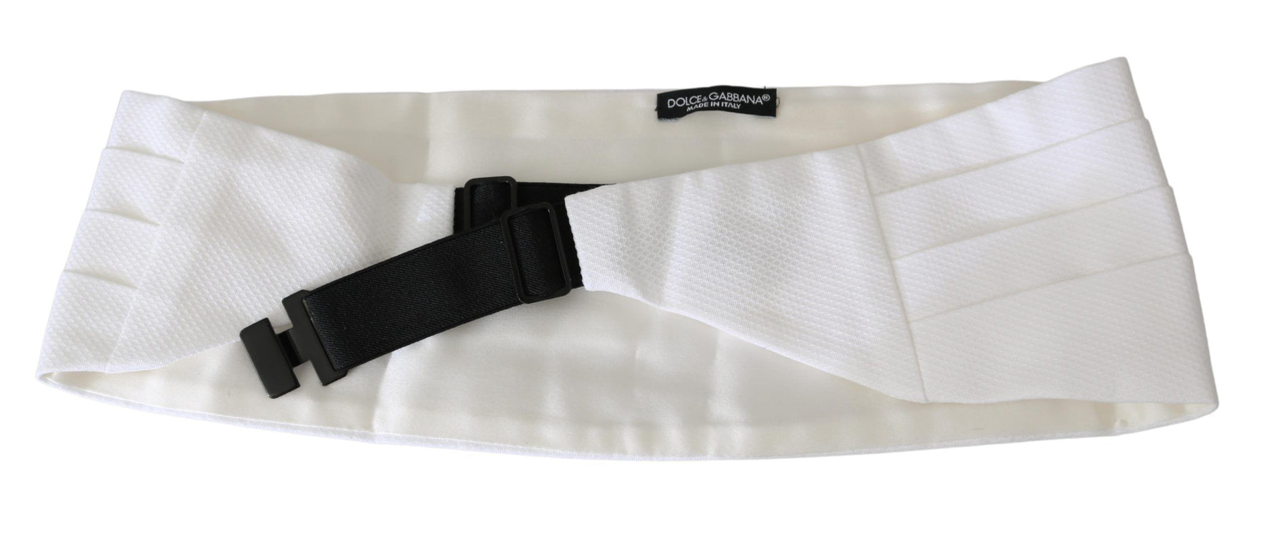 Dolce & Gabbana White Men Waist Belt Cotton Cummerbund | Regal Royce