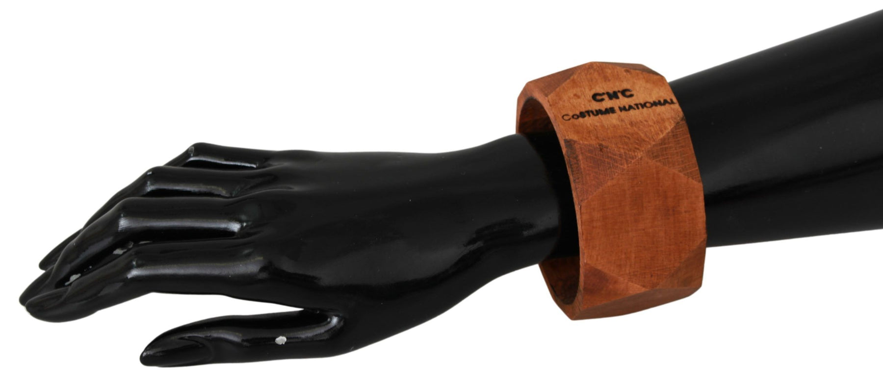 Costume National Brown Wooden Branded Bracelet | Regal Royce