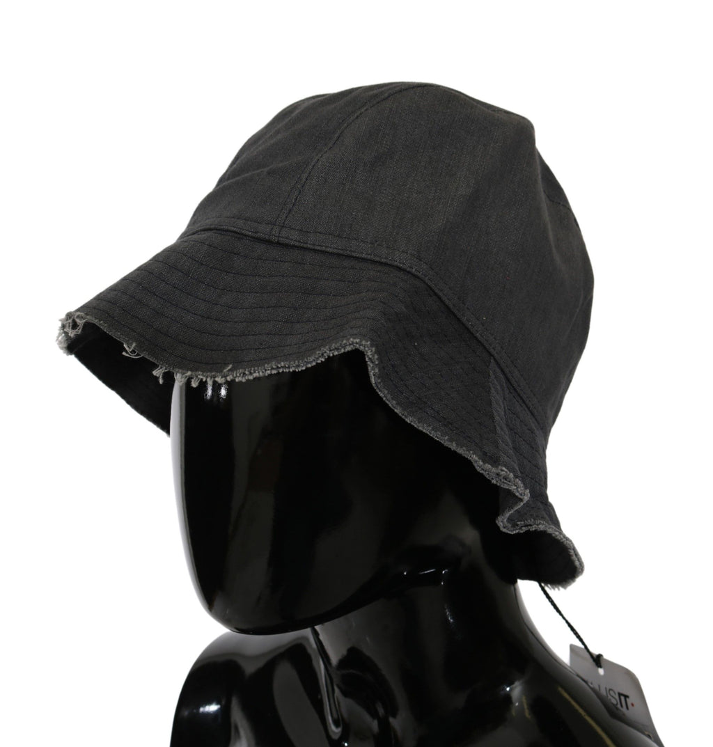 Costume National Black Washed Wide Brim Outdoor Bucket Hat