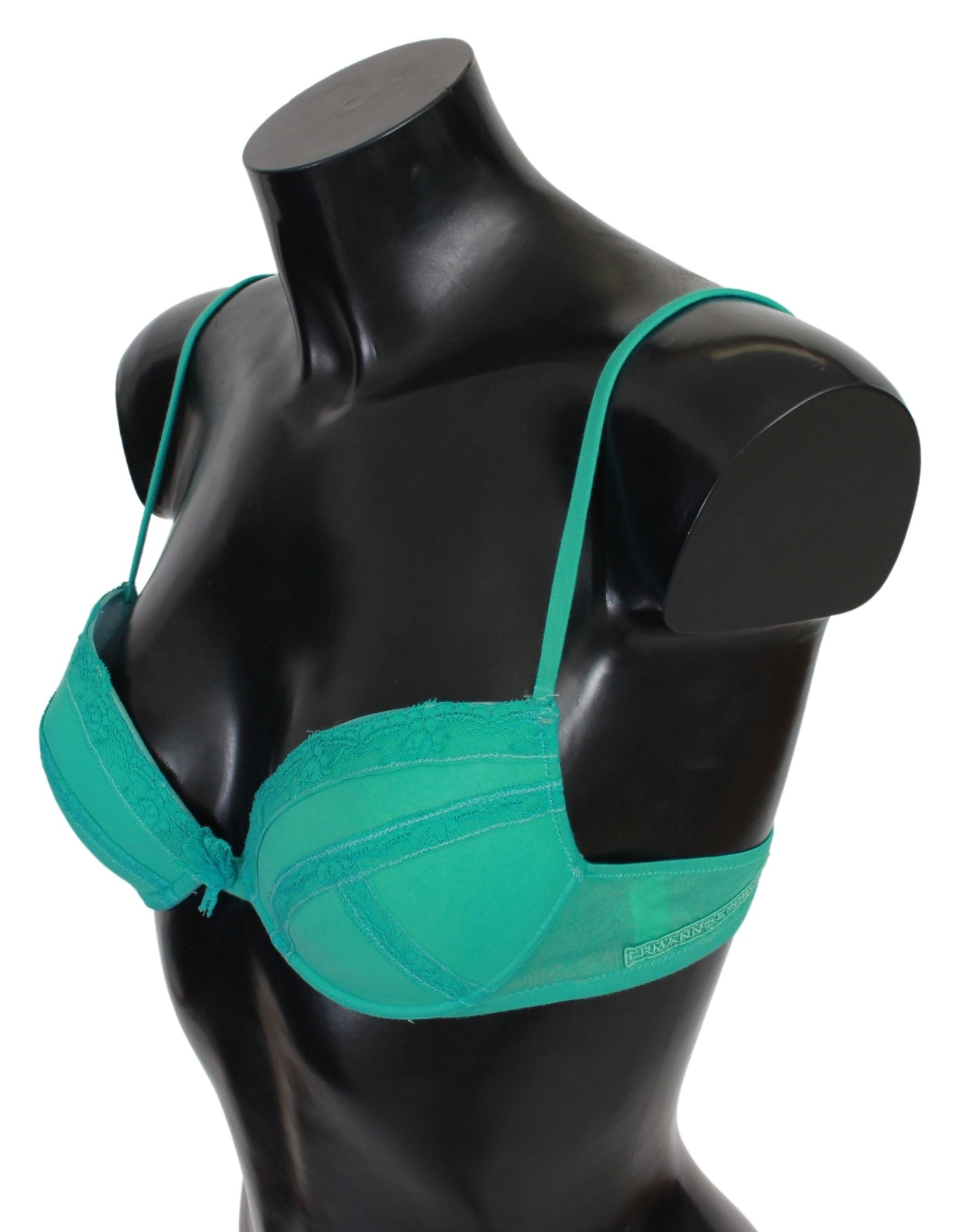 Ermanno Scervino Green Push Up Bra 100% Cotton Underwear | Regal Royce