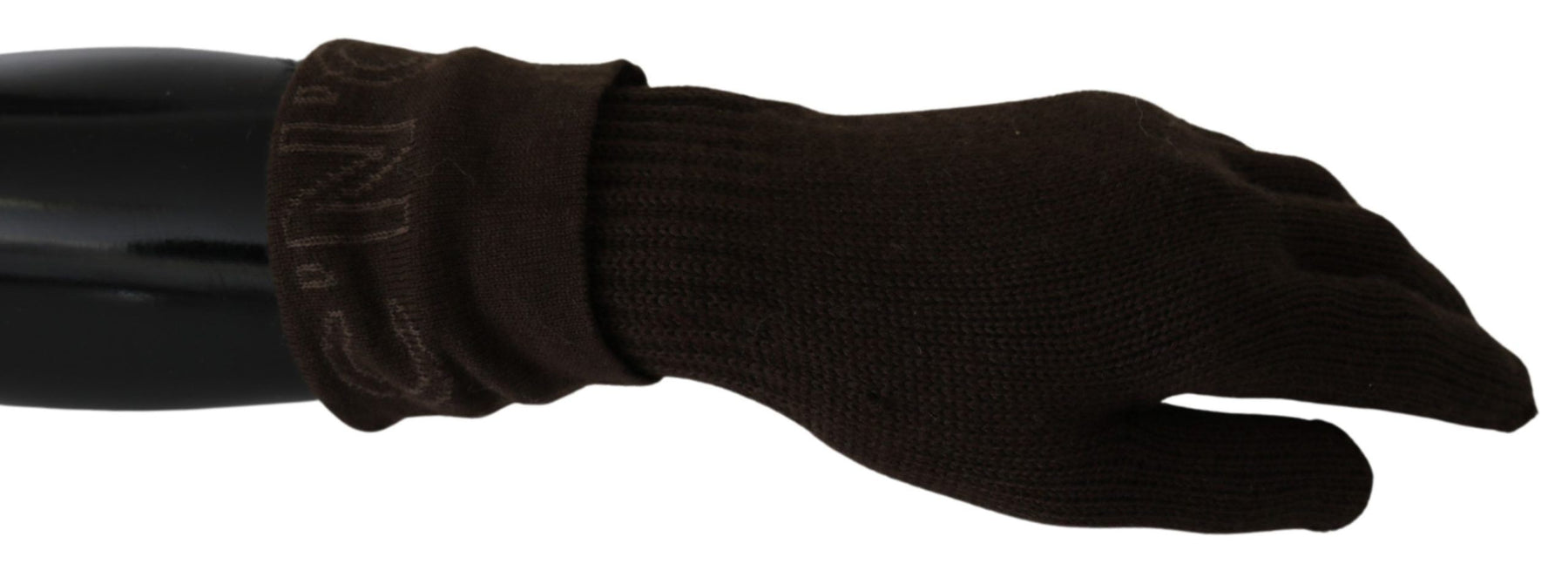 Costume National Brown Wool Knitted One Size Wrist Length Gloves | Regal Royce