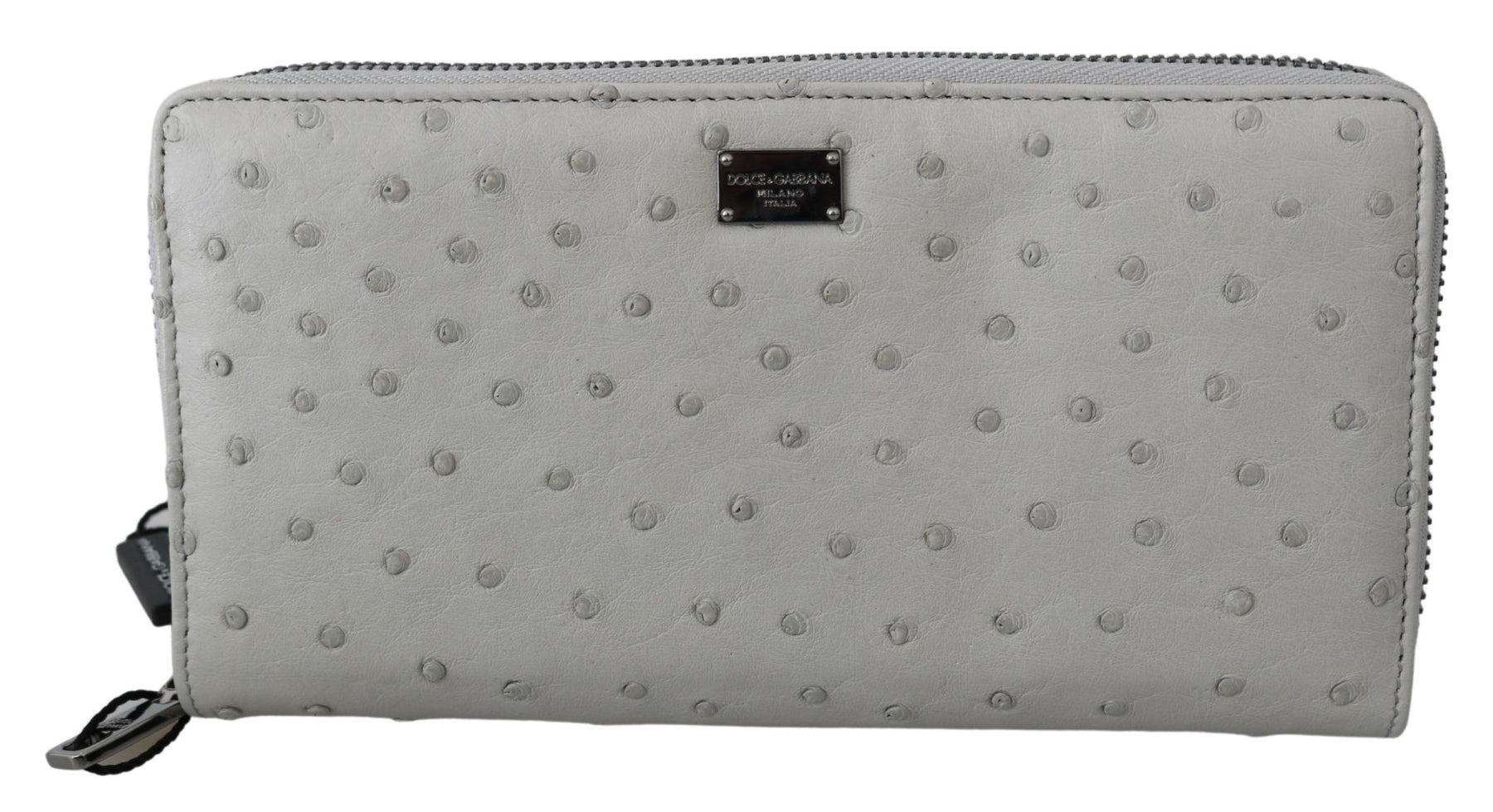 Dolce & Gabbana White Ostrich Leather Continental Mens Clutch Wallet | Regal Royce