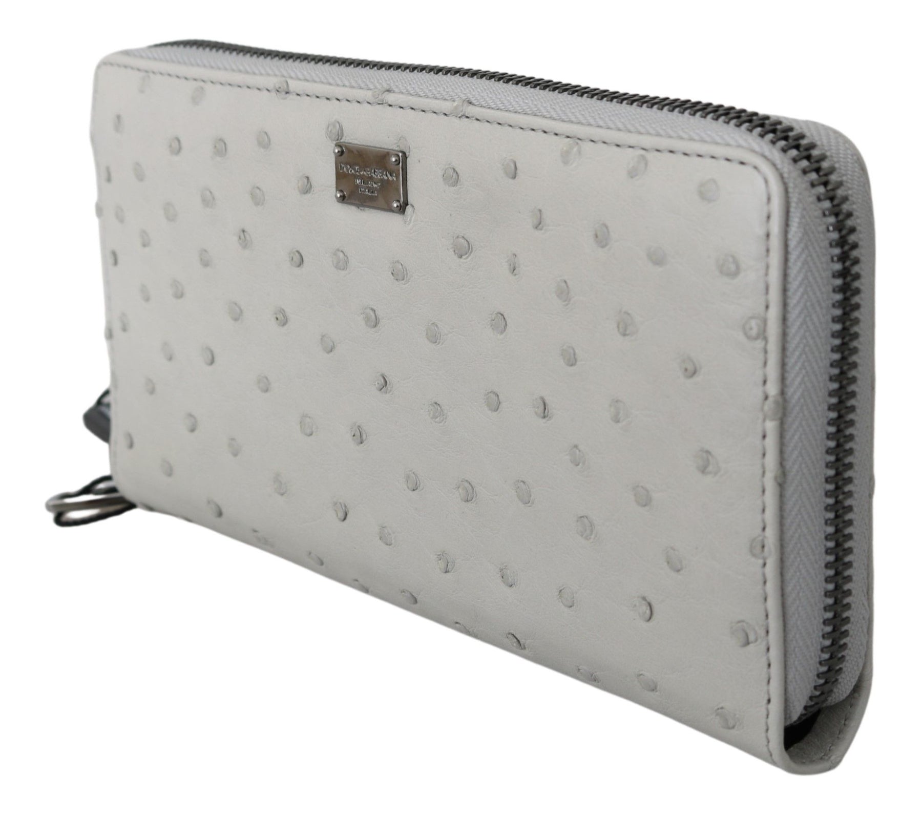 Dolce & Gabbana White Ostrich Leather Continental Mens Clutch Wallet | Regal Royce
