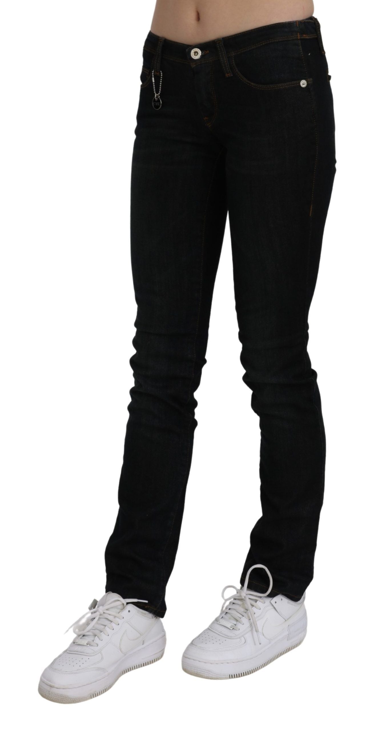 Costume National Black Mid Waist Skinny Denim Cotton Jeans | Regal Royce