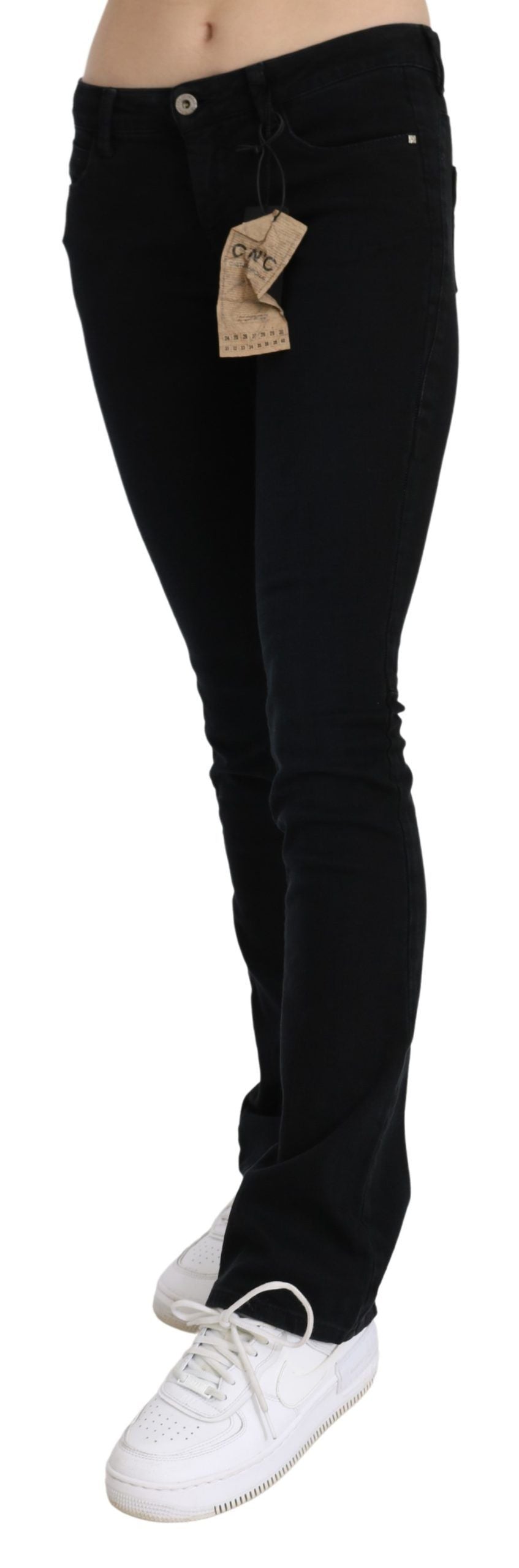Costume National Black Low Waist Skinny Denim Cotton Jeans | Regal Royce
