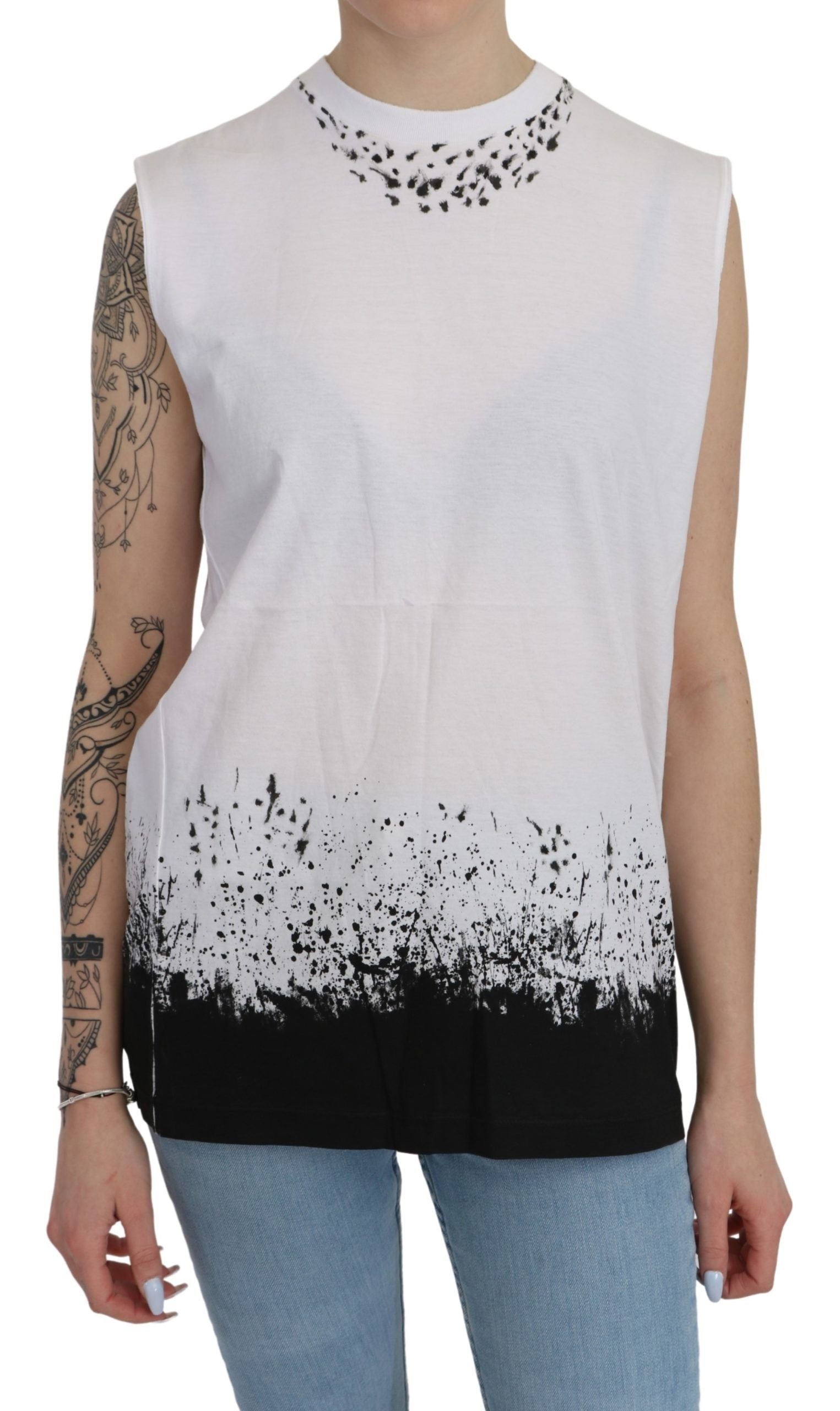 Dsquared² White Sleeveless T-shirt Tank Cotton Top | Regal Royce