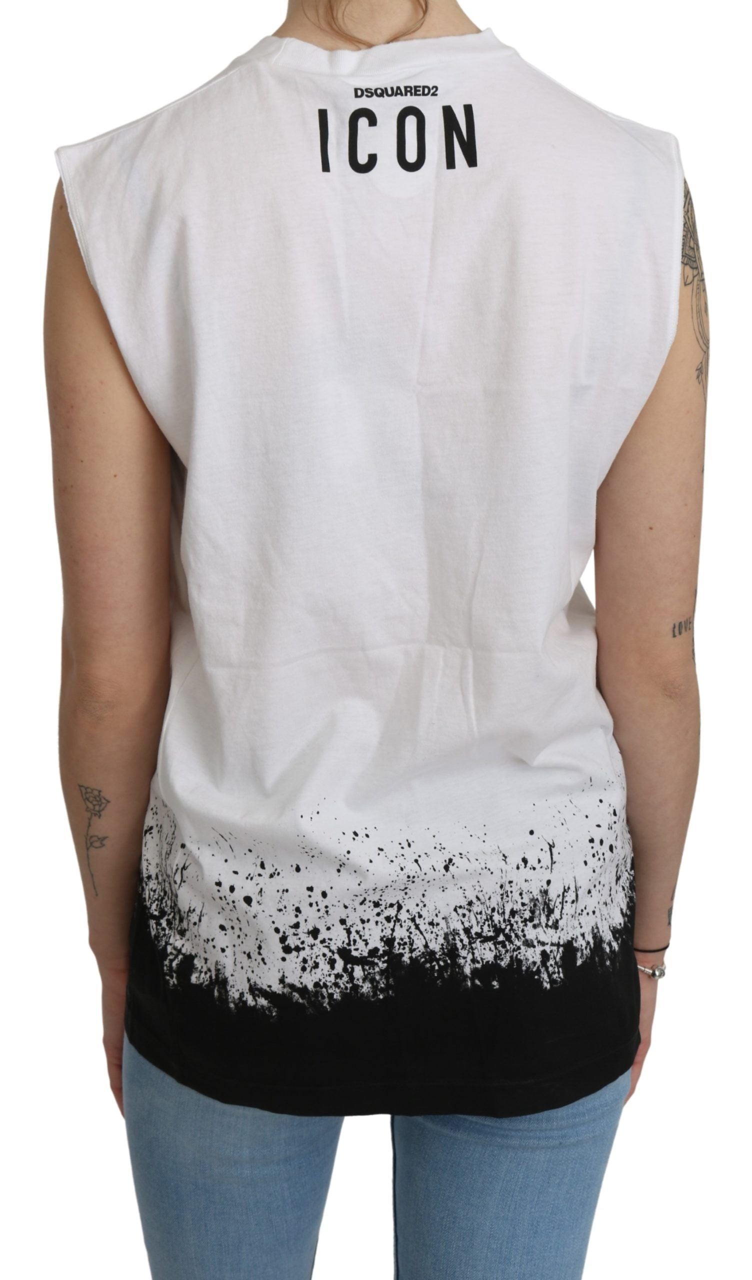 Dsquared² White Sleeveless T-shirt Tank Cotton Top | Regal Royce