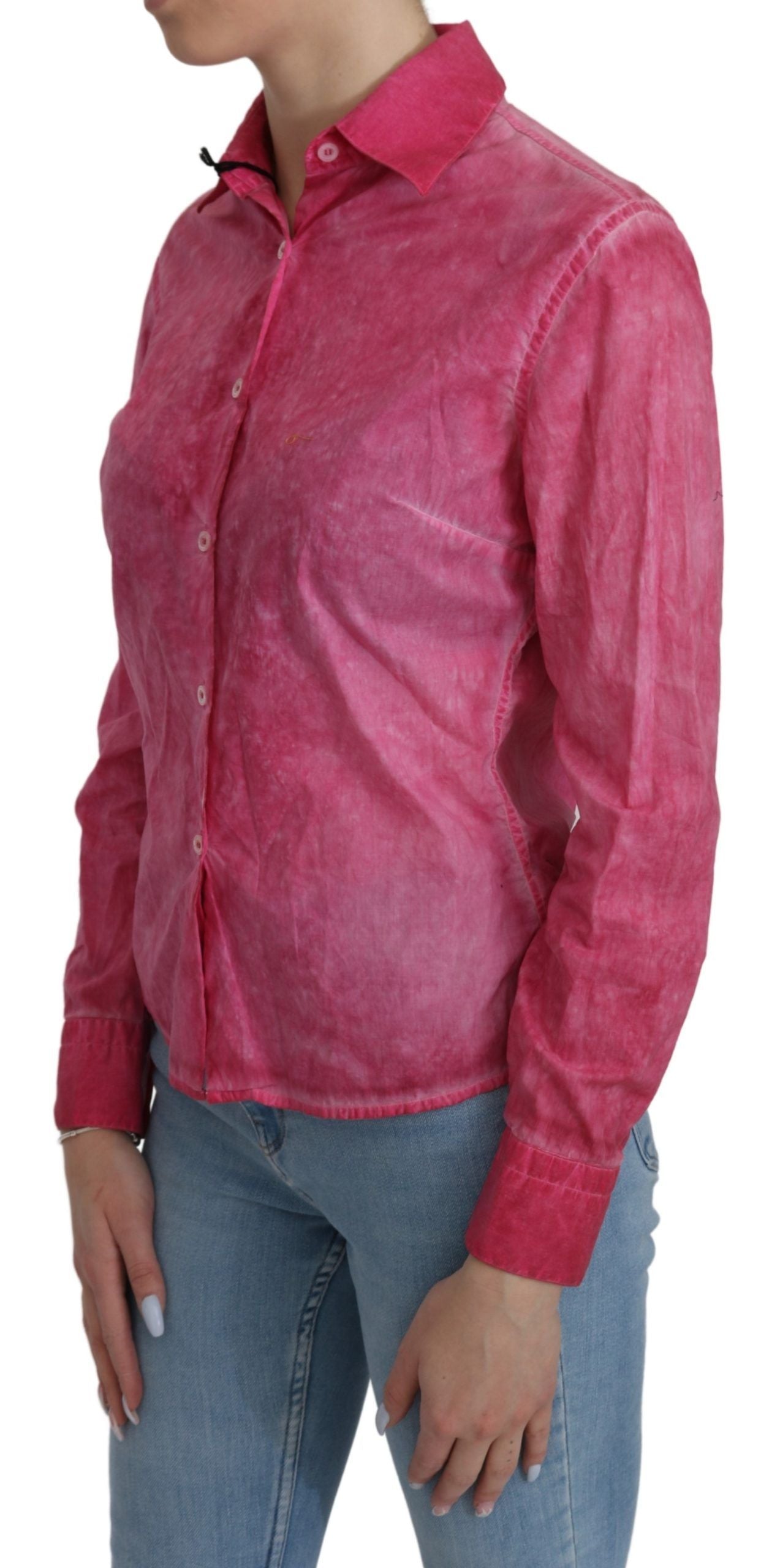 Ermanno Scervino Pink Collared Long Sleeve Shirt Blouse Top | Regal Royce