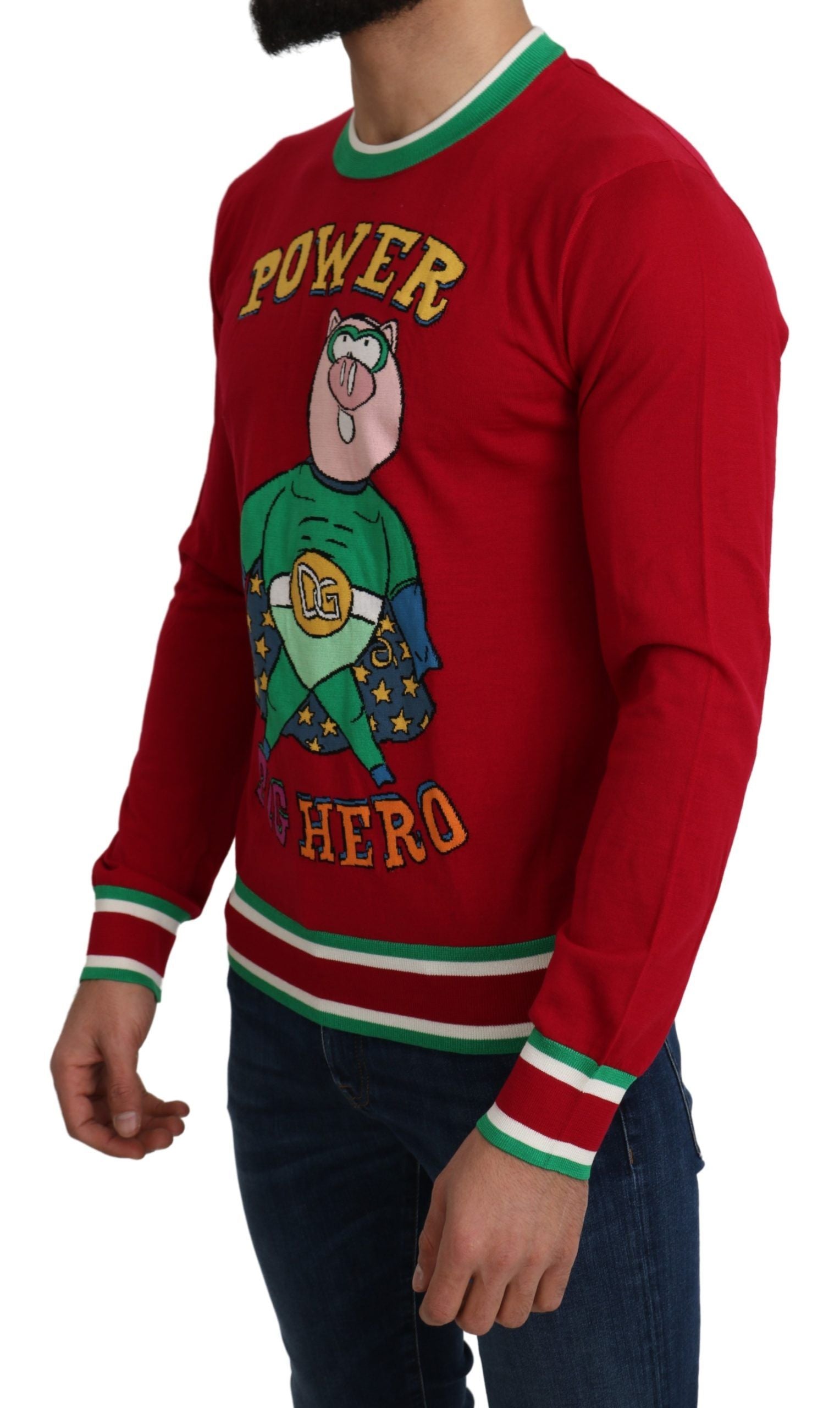 Dolce & Gabbana Red Wool Silk Pig of the Year Sweater | Regal Royce