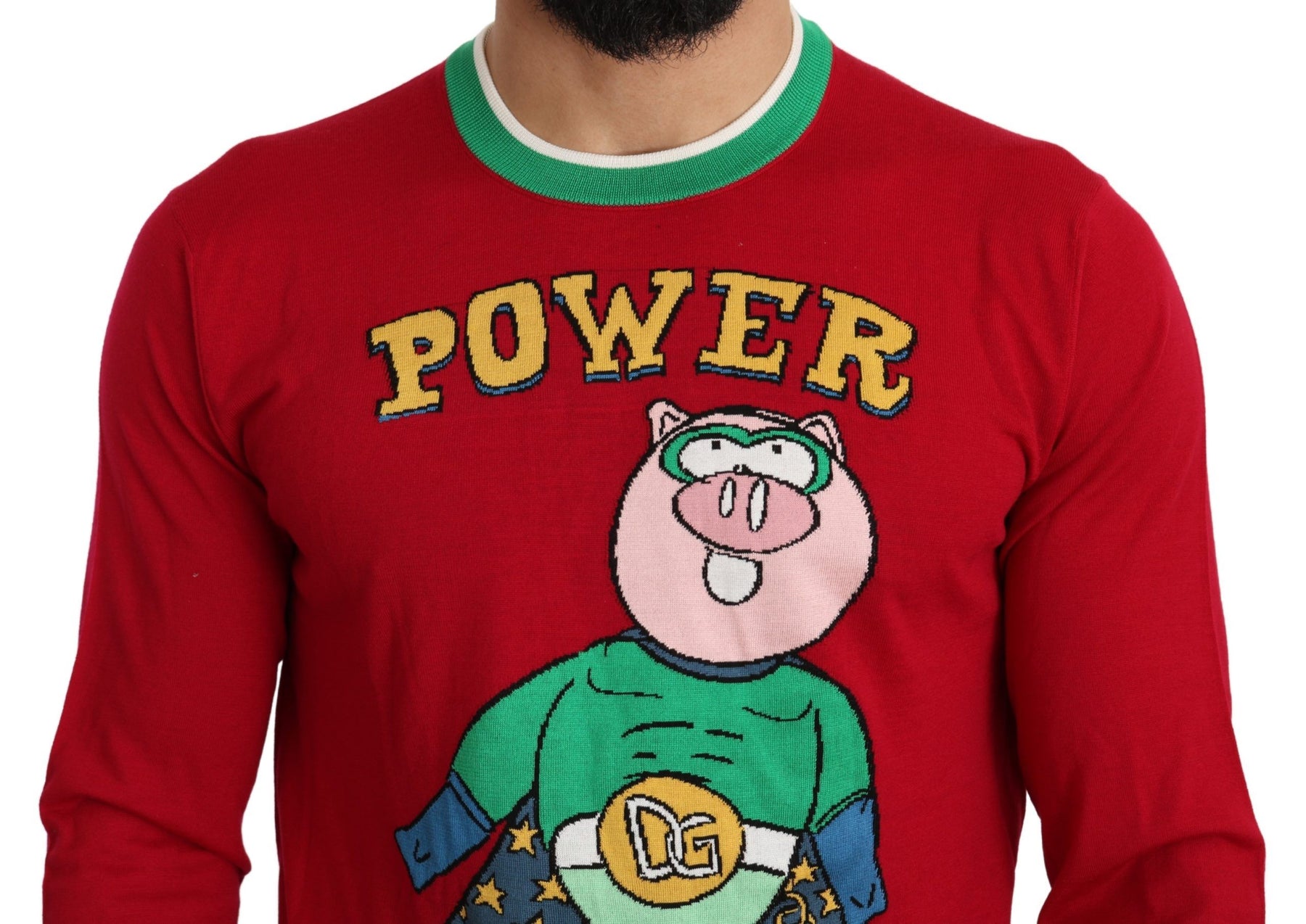 Dolce & Gabbana Red Wool Silk Pig of the Year Sweater | Regal Royce