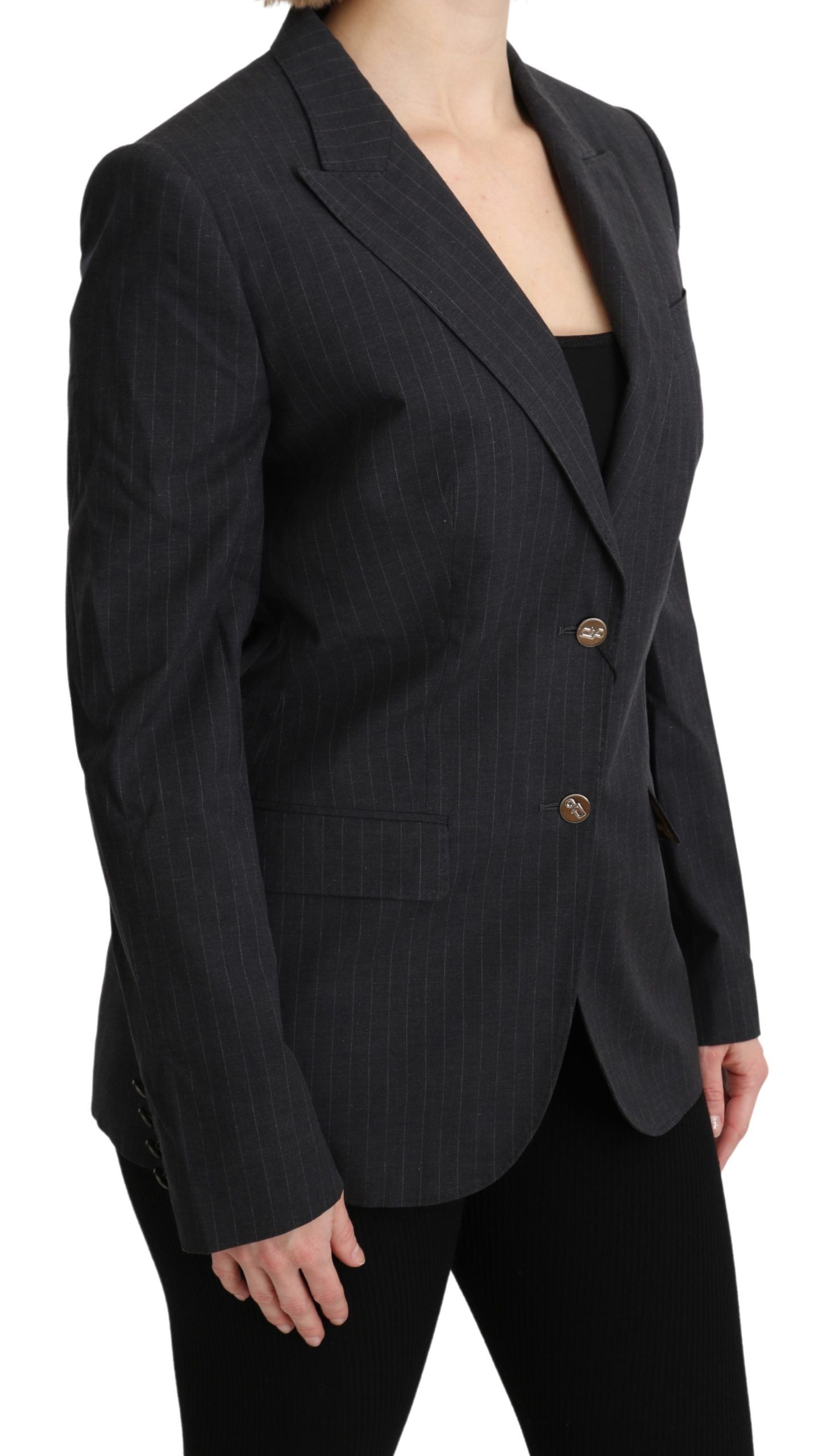 Dolce & Gabbana Gray Single Breasted Blazer Cotton Jacket | Regal Royce