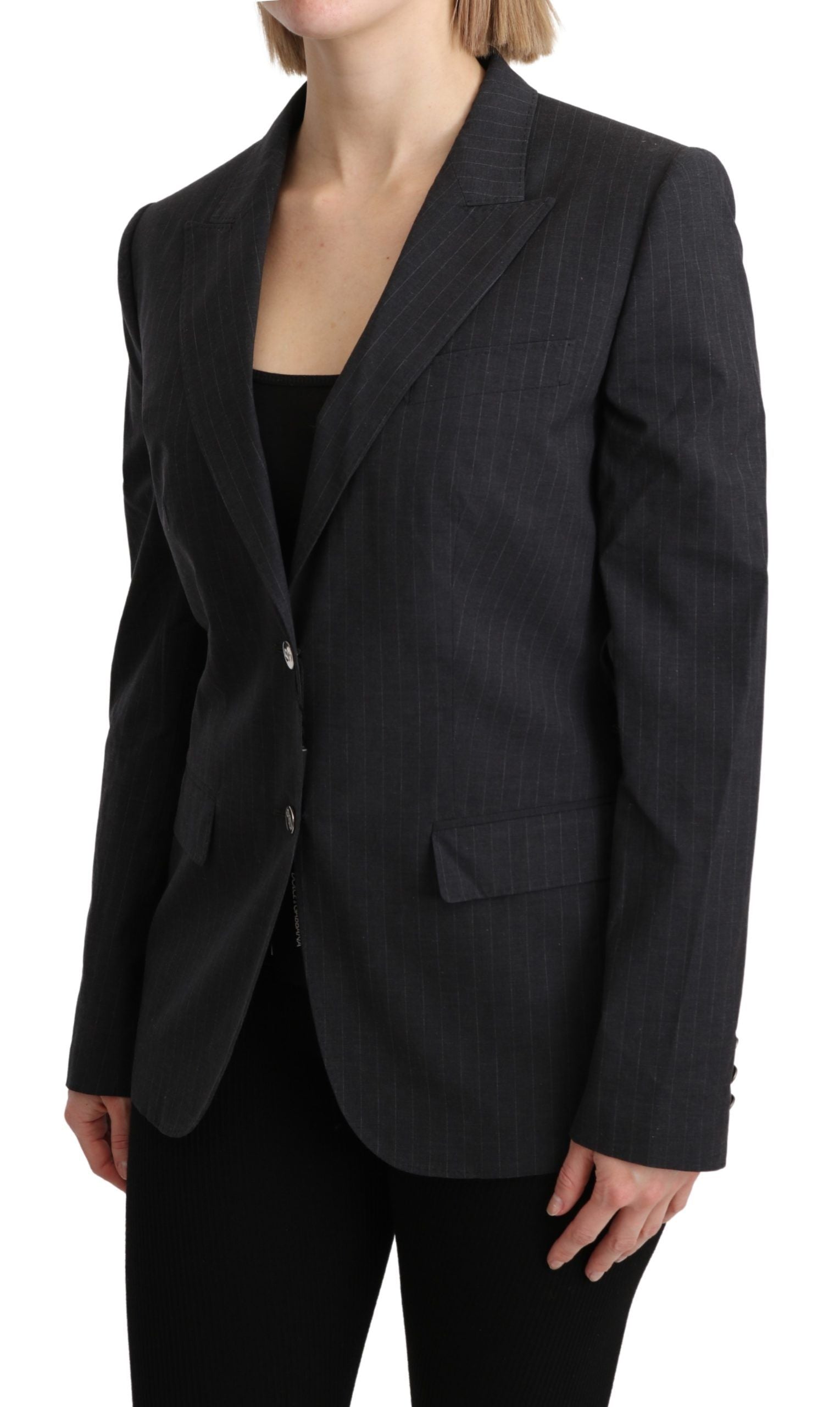 Dolce & Gabbana Gray Single Breasted Blazer Cotton Jacket | Regal Royce