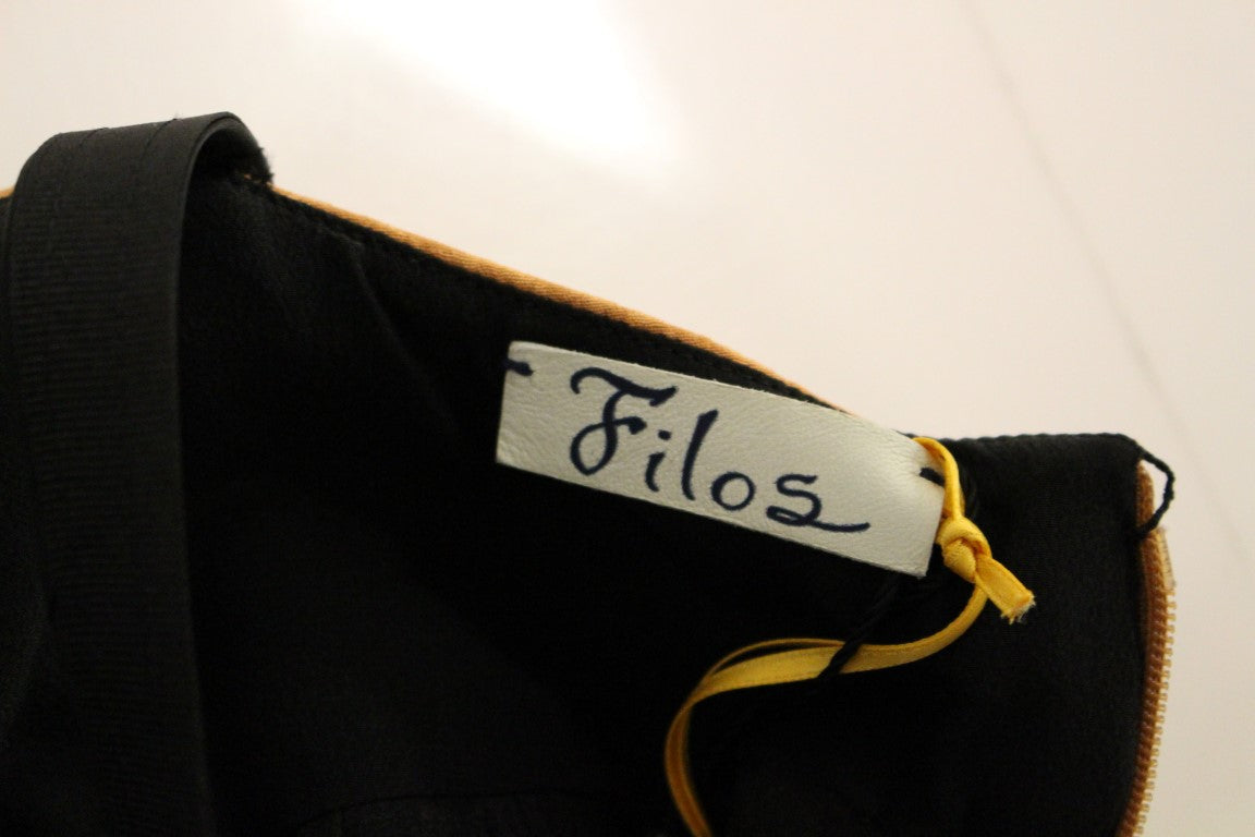 FILOS Black Bronze Silk Sleeveless Above Sheath Dress | Regal Royce