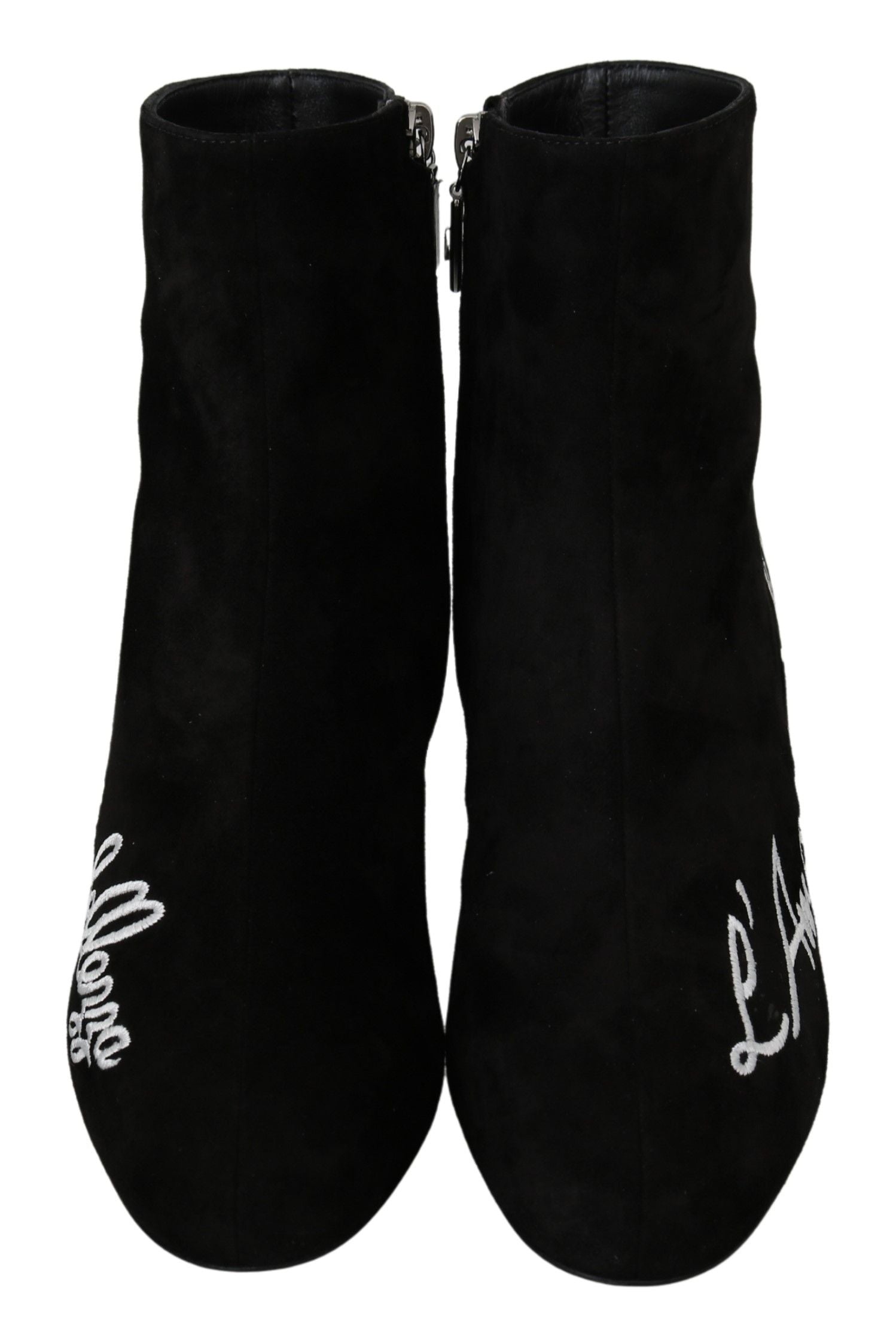 Dolce & Gabbana Black Suede L'Amore E'Bellezza Boots Shoes | Regal Royce
