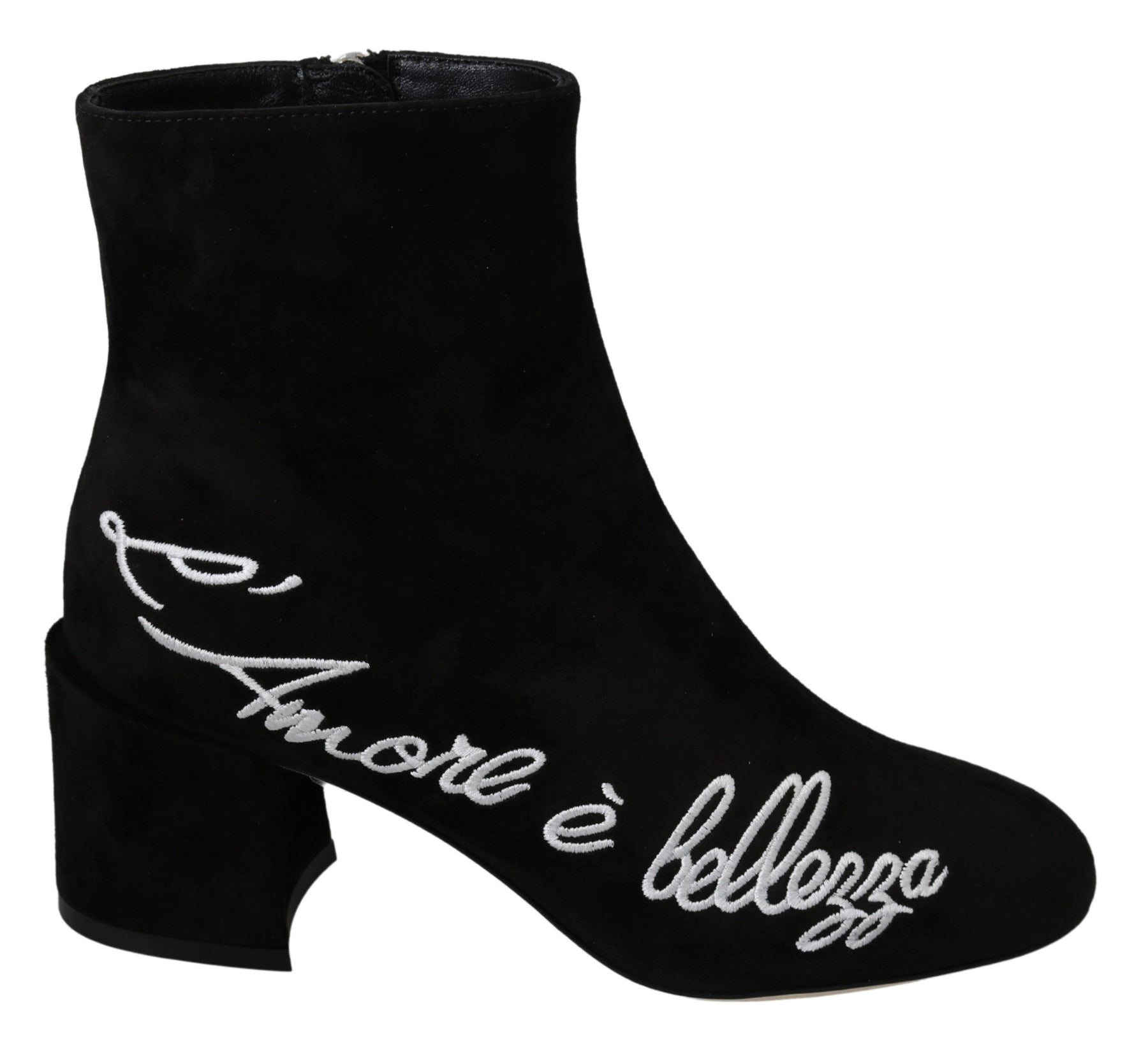 Dolce & Gabbana Black Suede L'Amore E'Bellezza Boots Shoes | Regal Royce