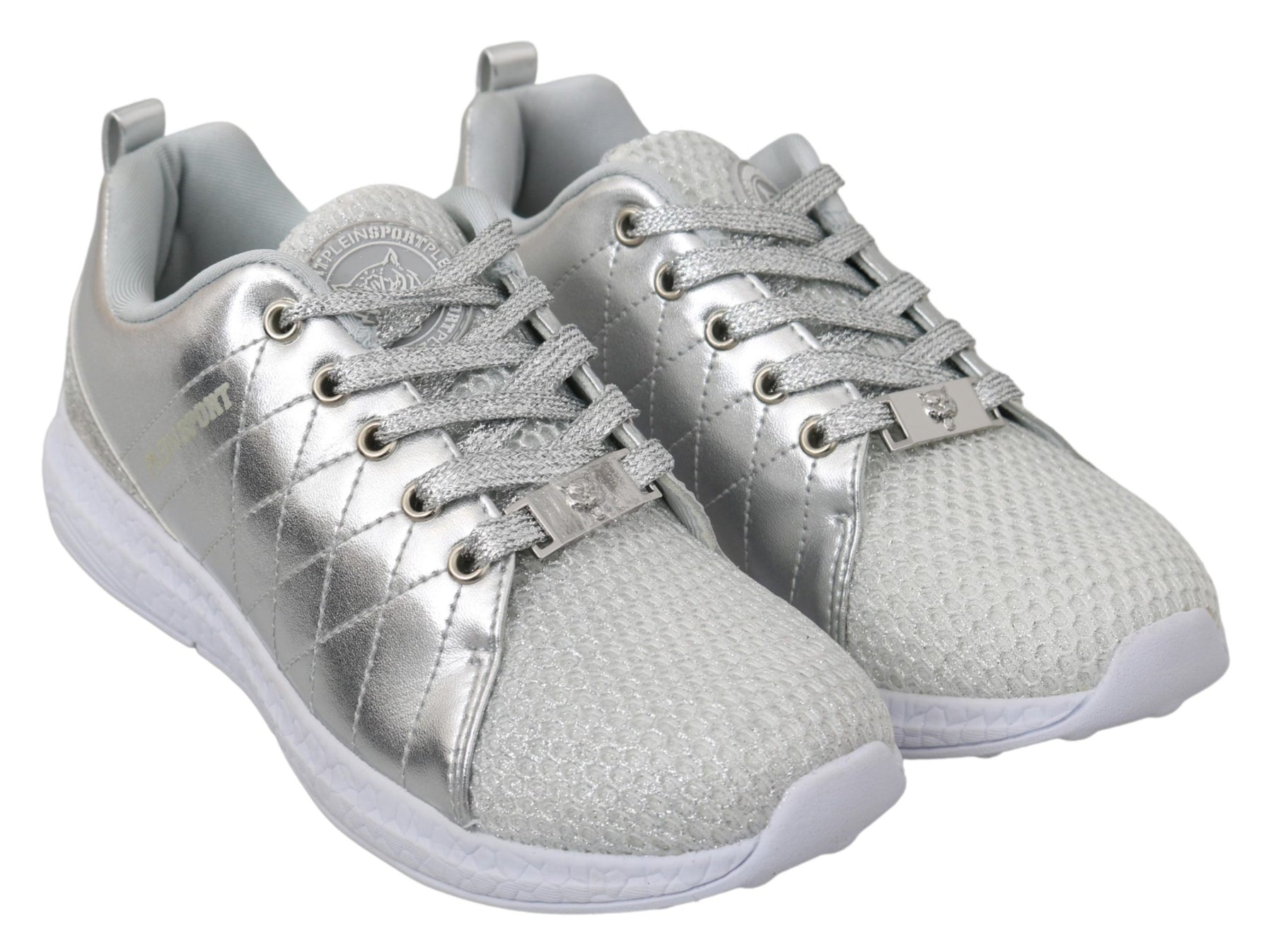 Philipp Plein Gisella Silver Polyester Sneakers Shoes | Regal Royce