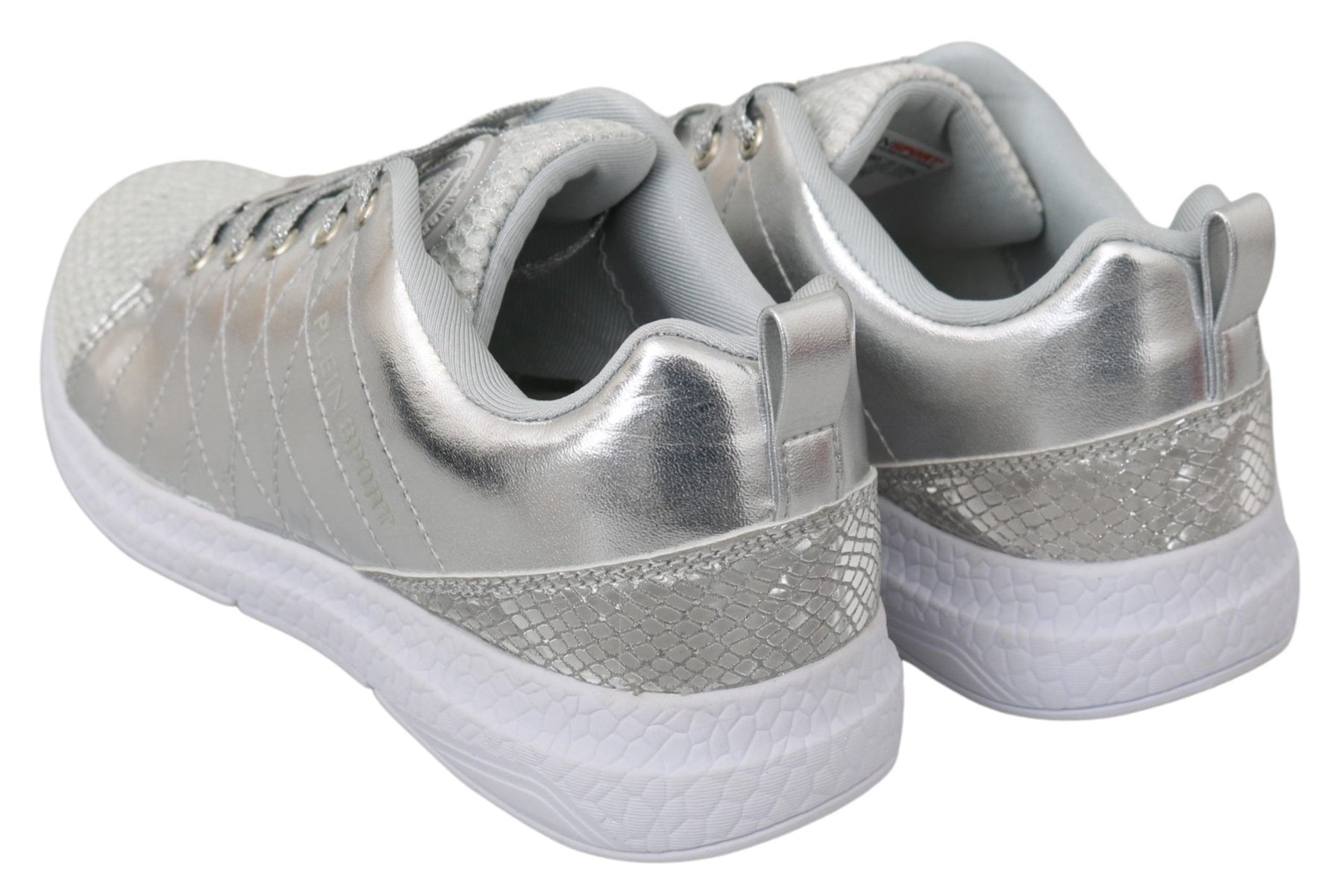 Philipp Plein Gisella Silver Polyester Sneakers Shoes | Regal Royce
