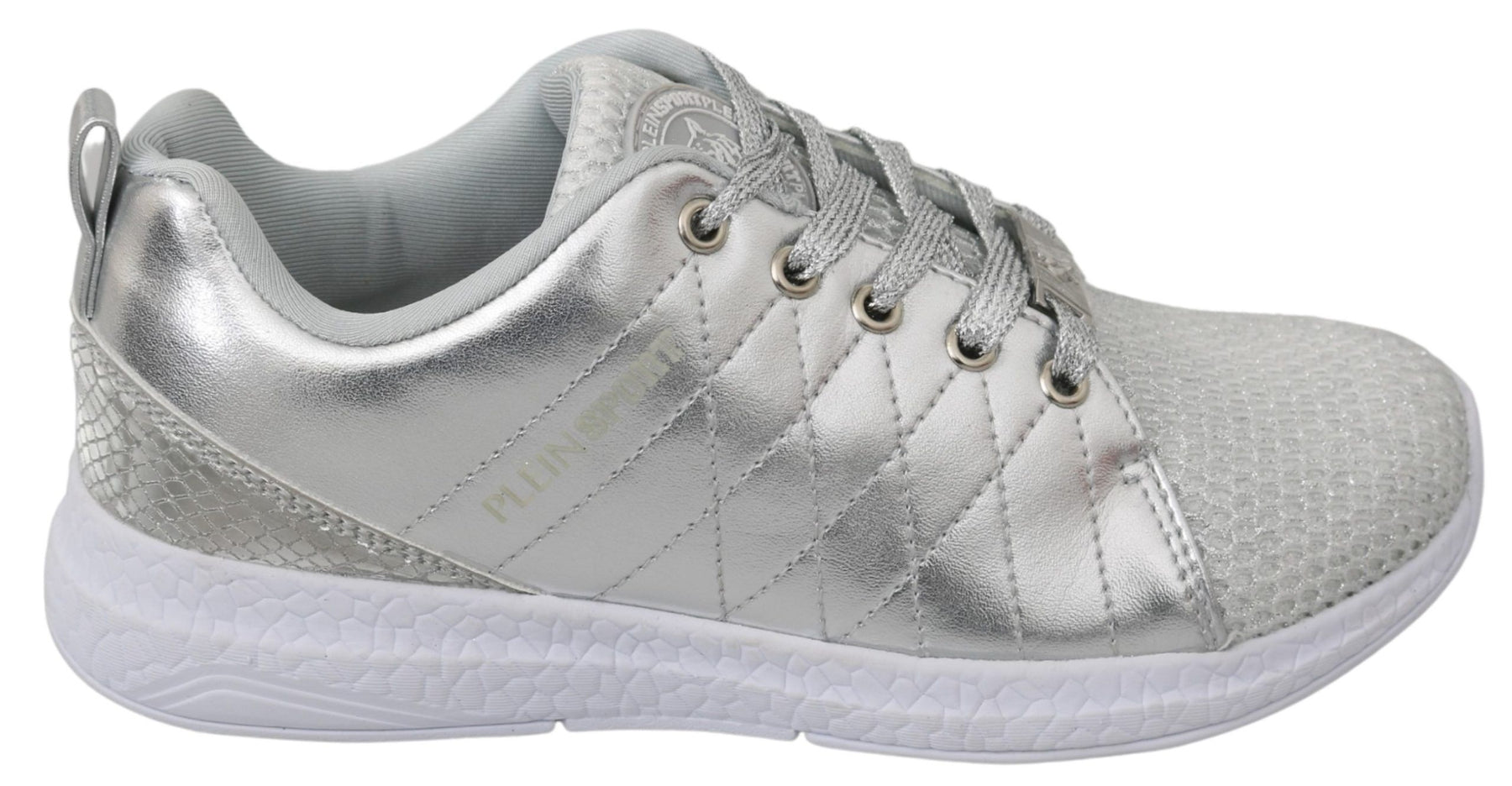 Philipp Plein Gisella Silver Polyester Sneakers Shoes | Regal Royce