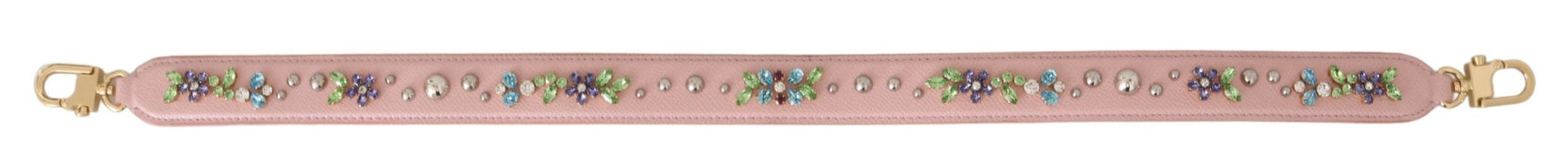 Dolce & Gabbana Pink Leather Crystal Stud Accessory Shoulder Strap | Regal Royce
