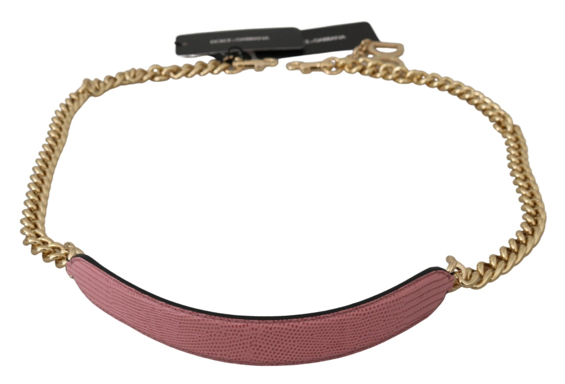Dolce & Gabbana Pink Leather Gold Chain Accessory Shoulder Strap | Regal Royce