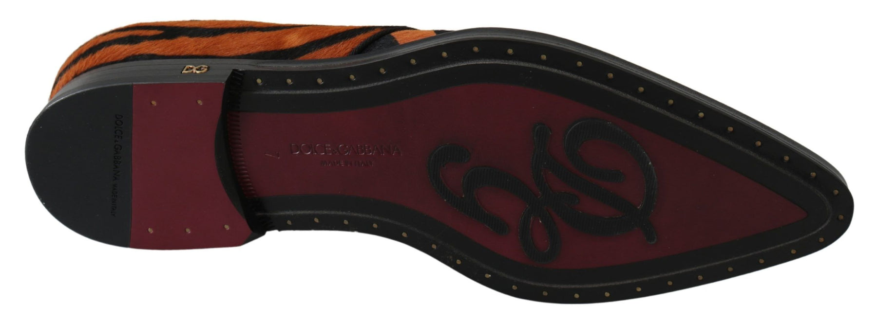 Dolce & Gabbana Orange Pony Hair Formal Dress Broque Shoes | Regal Royce