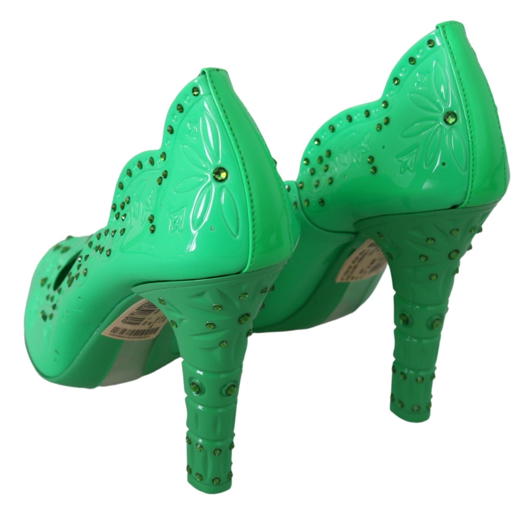 Dolce & Gabbana Green Crystal Floral Heels CINDERELLA Shoes | Regal Royce