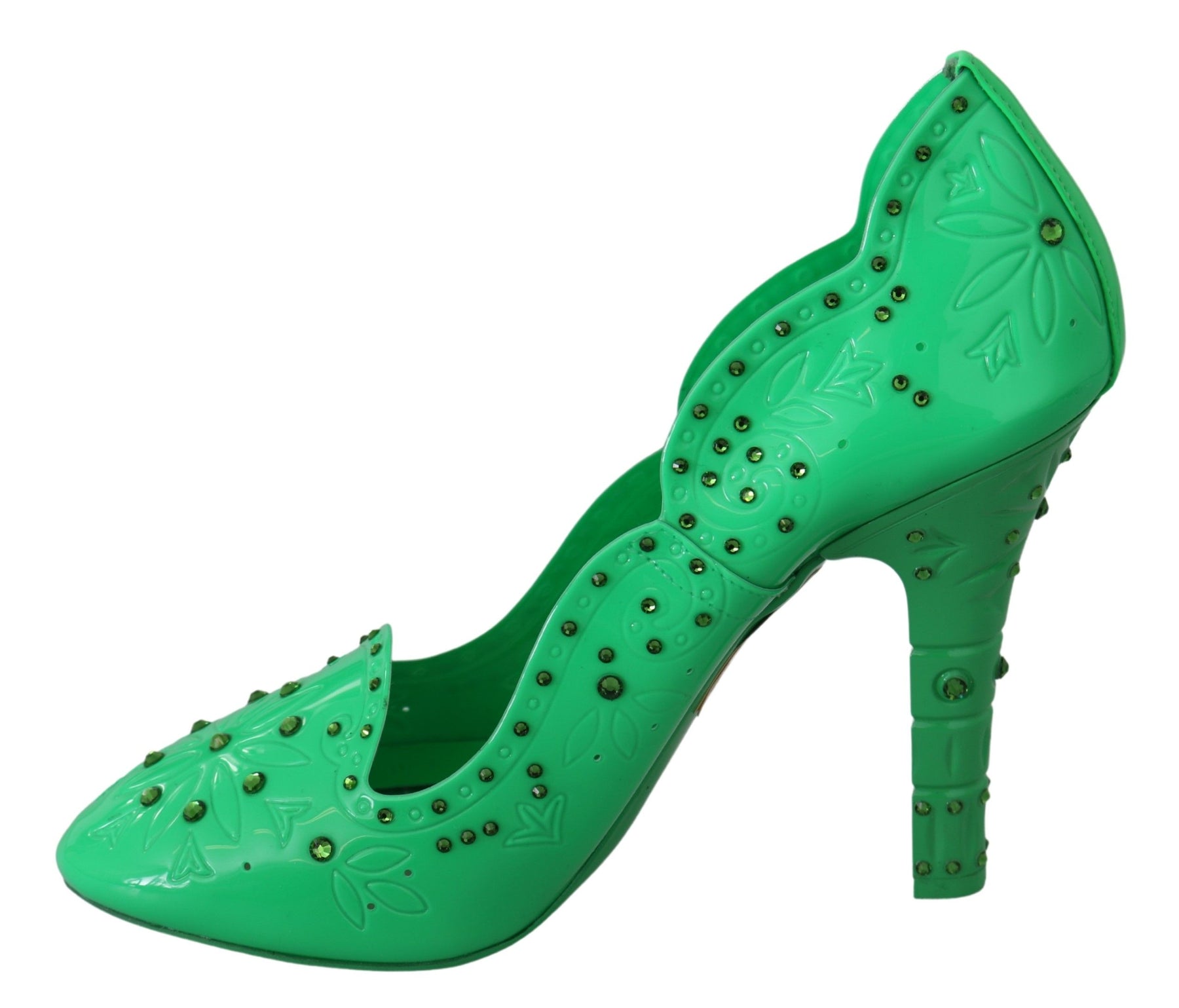 Dolce & Gabbana Green Crystal Floral Heels CINDERELLA Shoes | Regal Royce