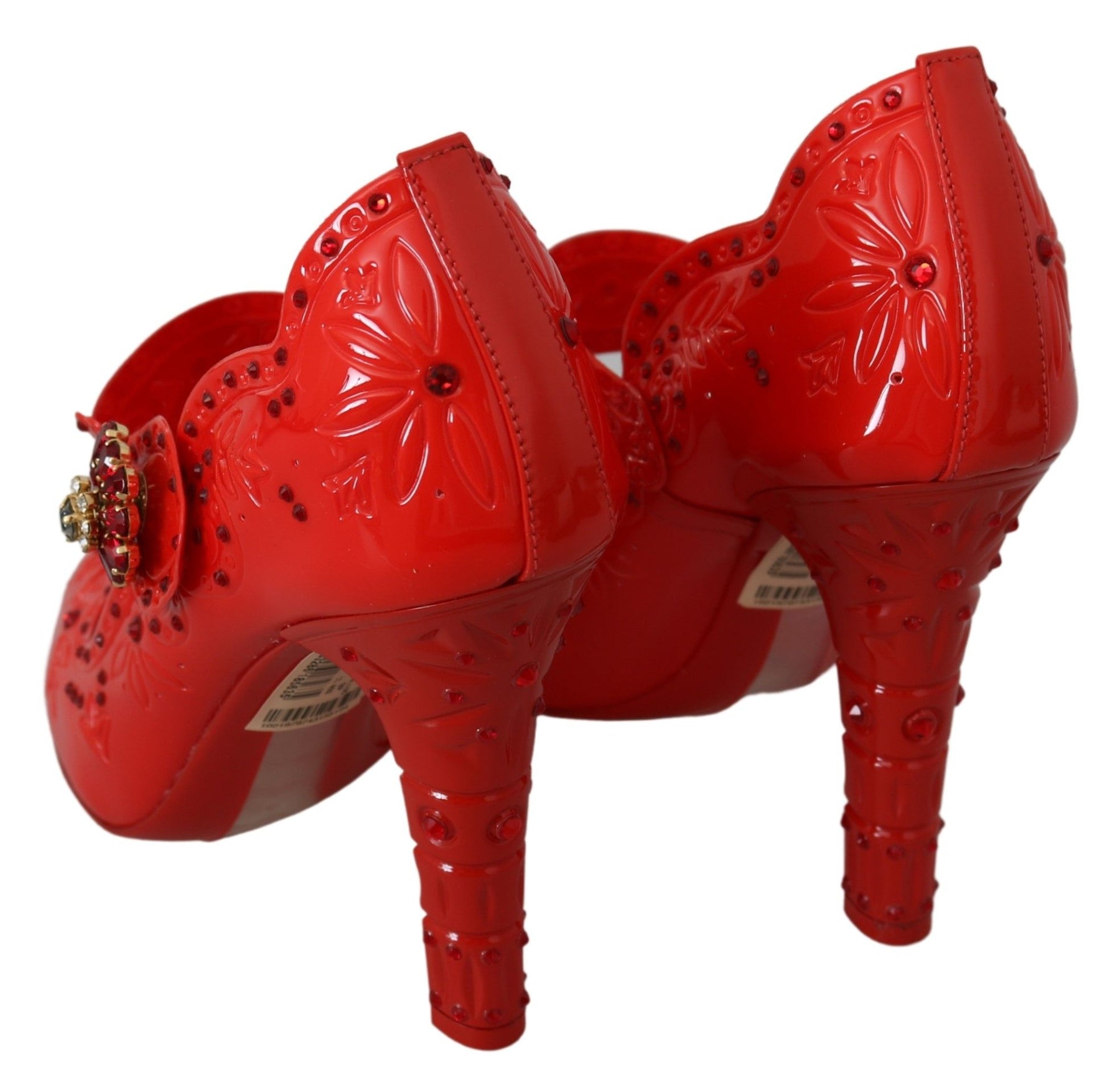 Dolce & Gabbana Red Floral Crystal CINDERELLA Heels Shoes | Regal Royce