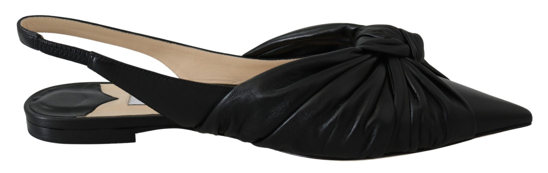 Jimmy Choo Black Leather Annabell Flat Shoes | Regal Royce